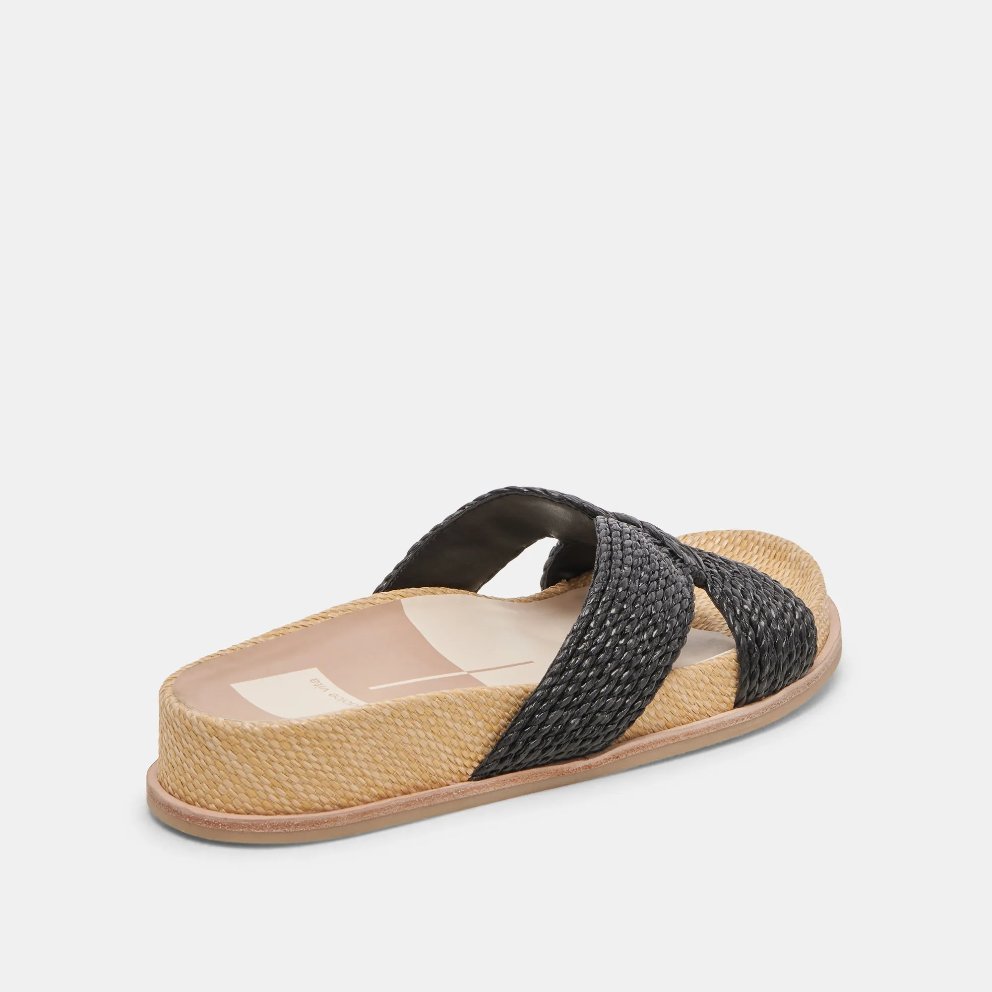 SELDA WEITE SANDALEN ONYX RAFFIA