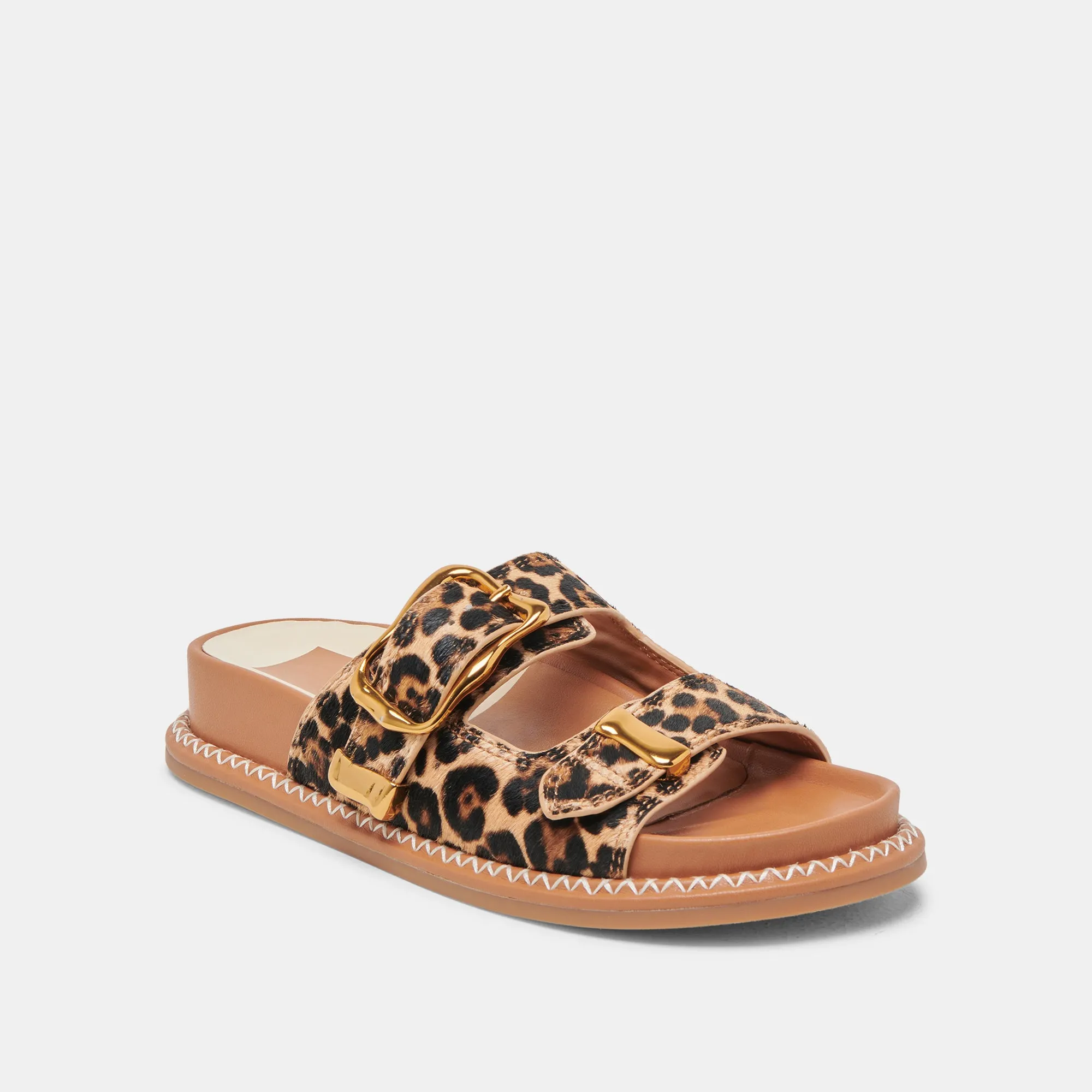SEVANA SANDALEN DK LEOPARD KALBSHAAR