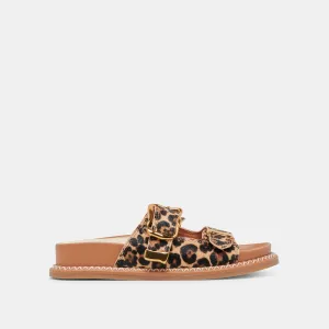 SEVANA SANDALEN DK LEOPARD KALBSHAAR