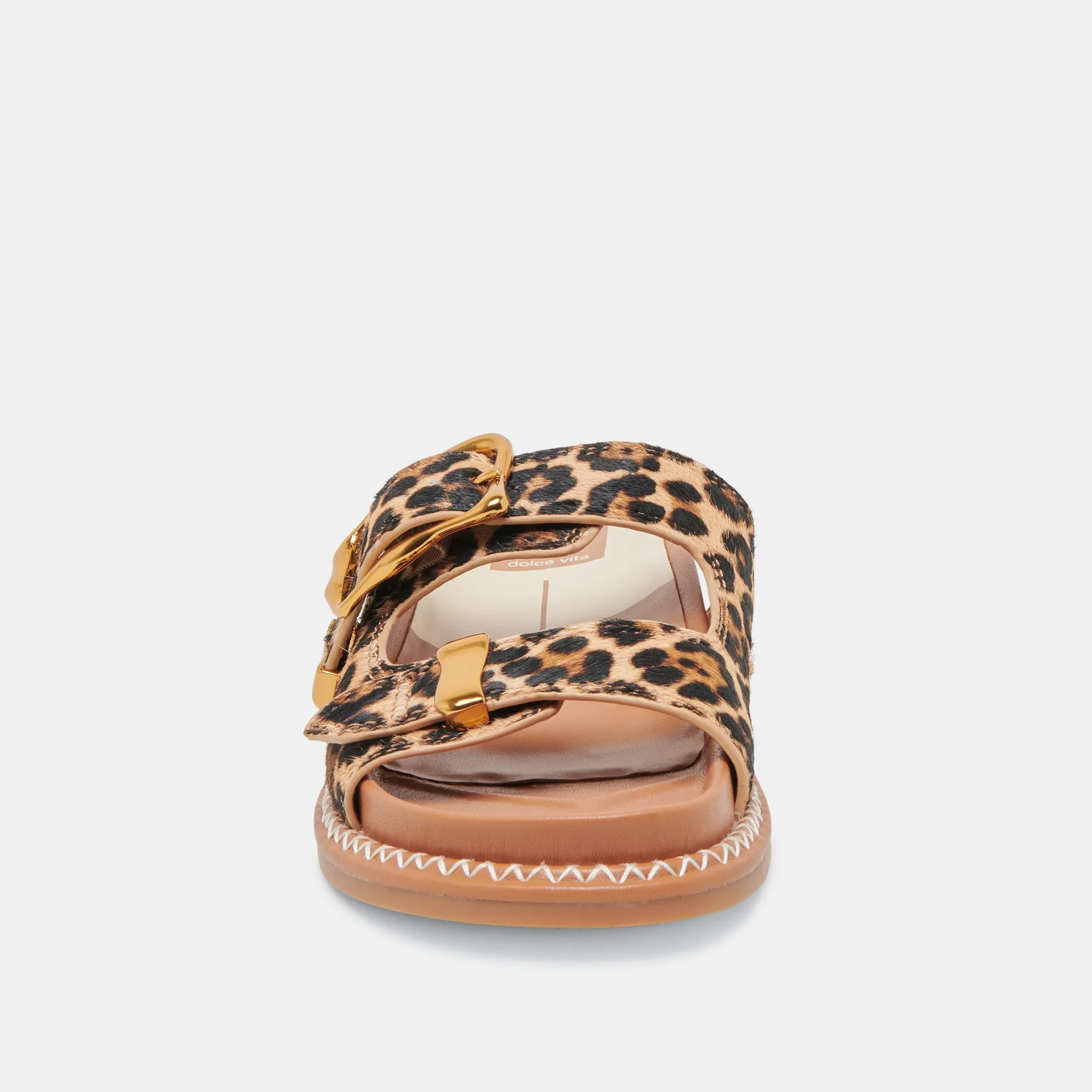 SEVANA SANDALEN DK LEOPARD KALBSHAAR