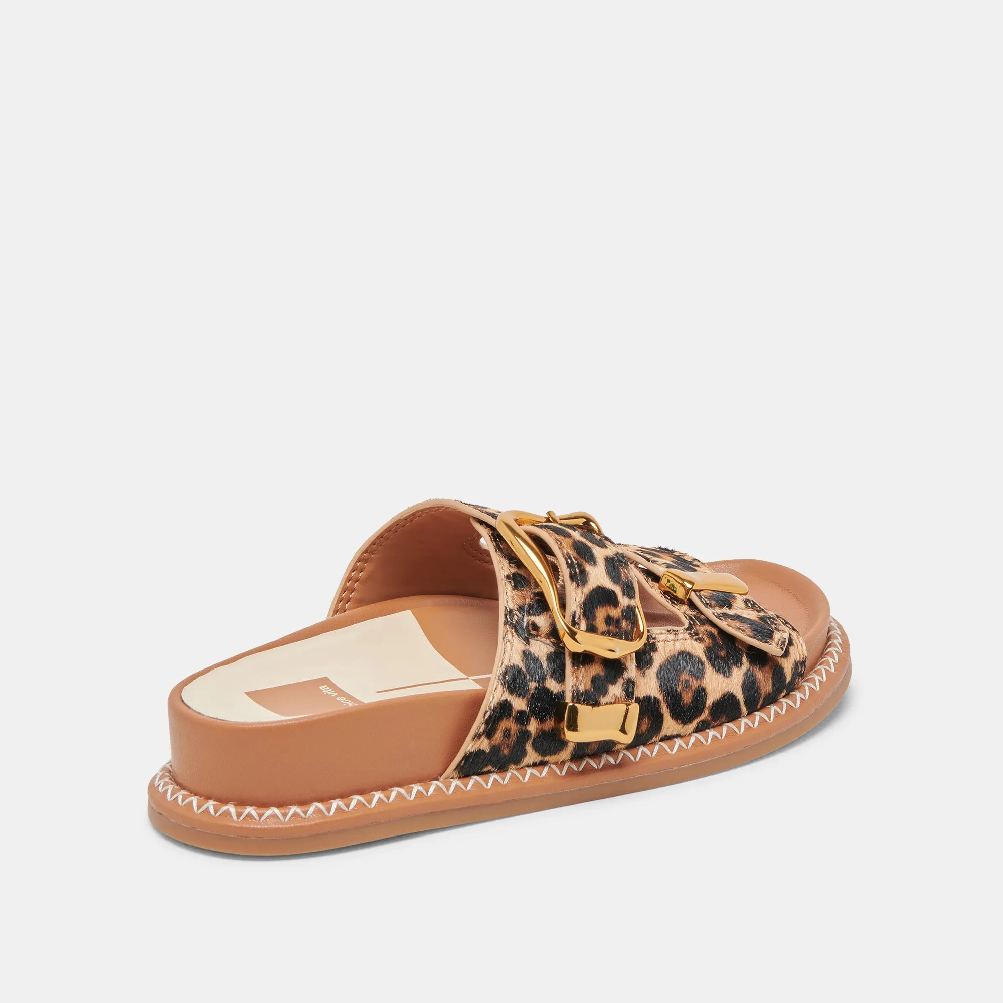 SEVANA SANDALEN DK LEOPARD KALBSHAAR
