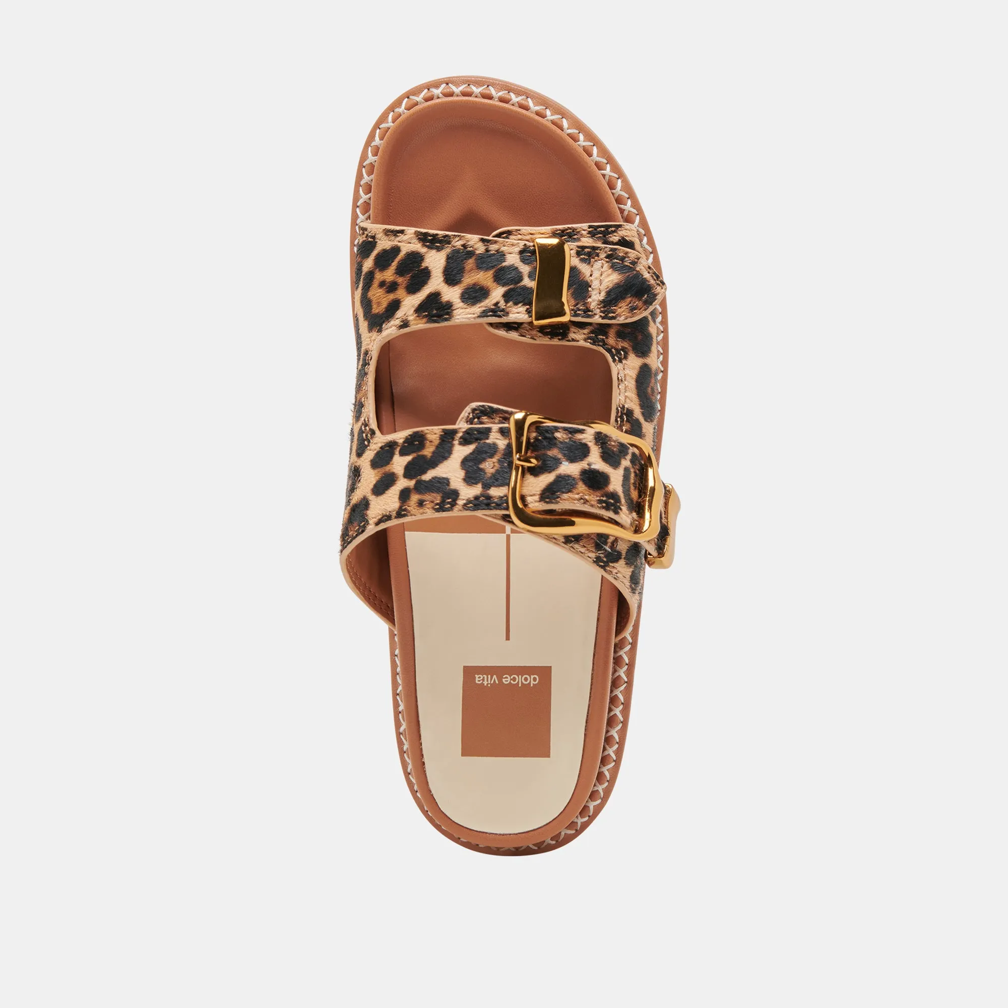 SEVANA SANDALEN DK LEOPARD KALBSHAAR