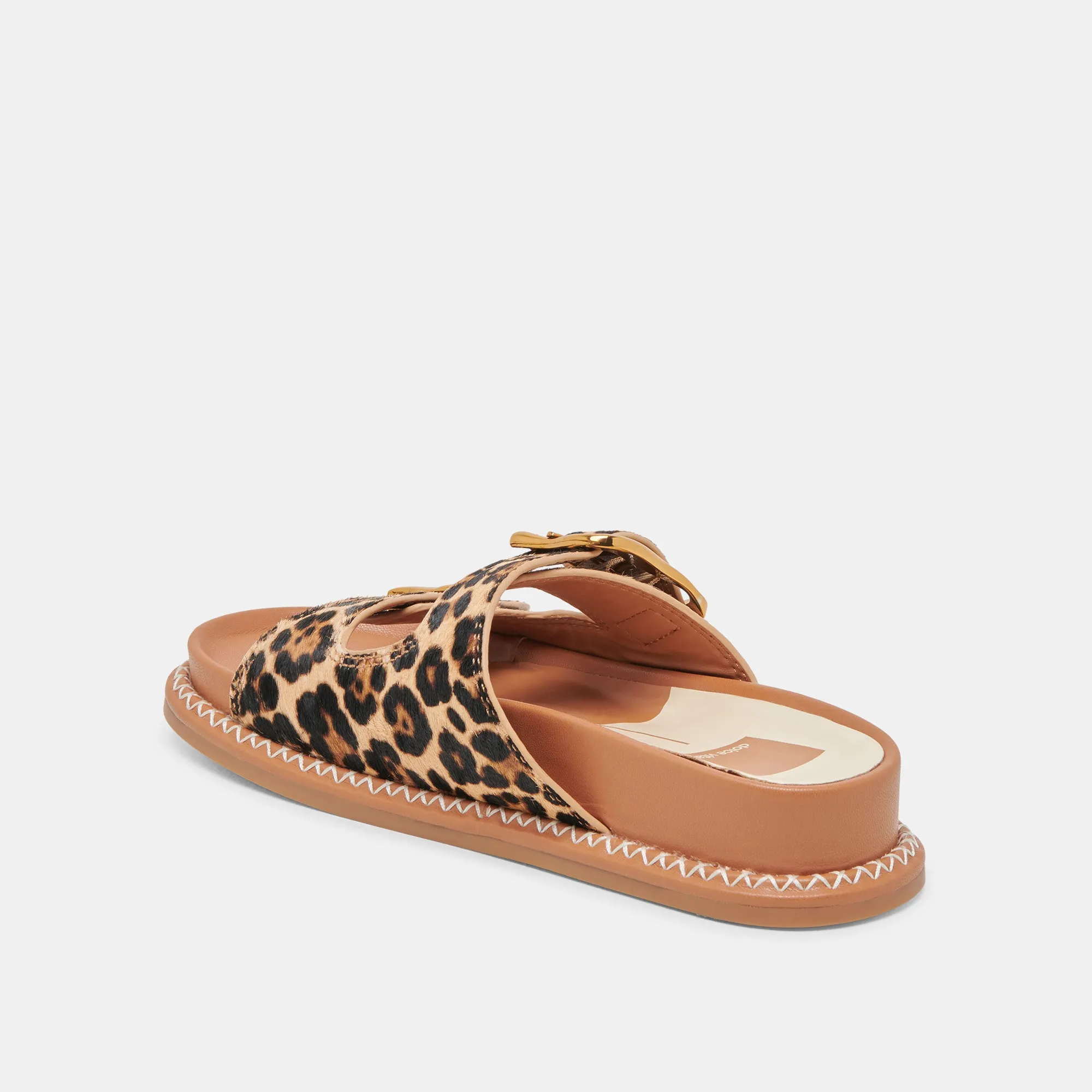 SEVANA SANDALEN DK LEOPARD KALBSHAAR