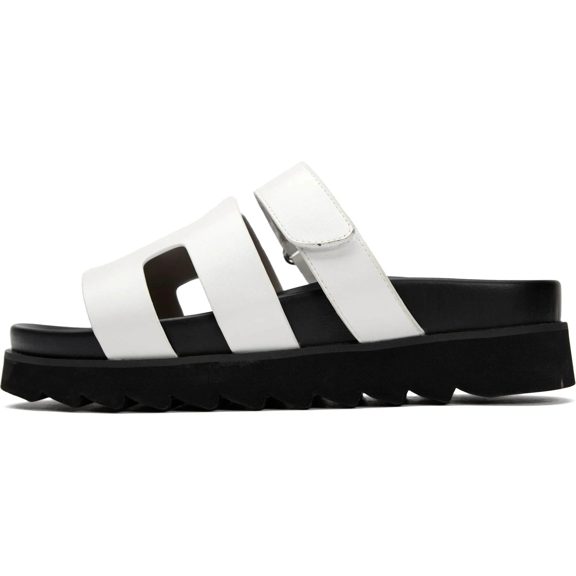 Shea Damen Vegan Leder Schlupf-Sandalen | Weiß