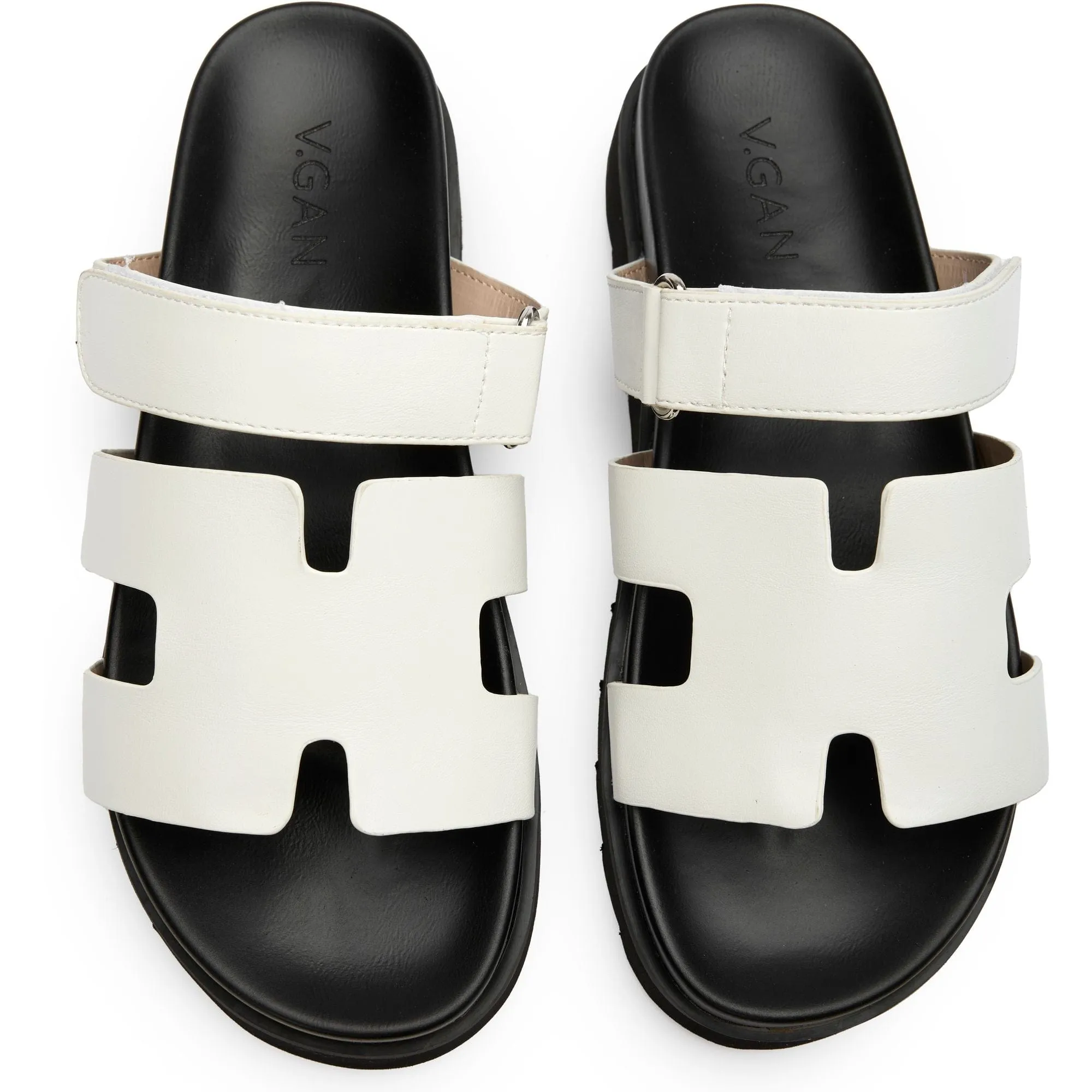 Shea Damen Vegan Leder Schlupf-Sandalen | Weiß