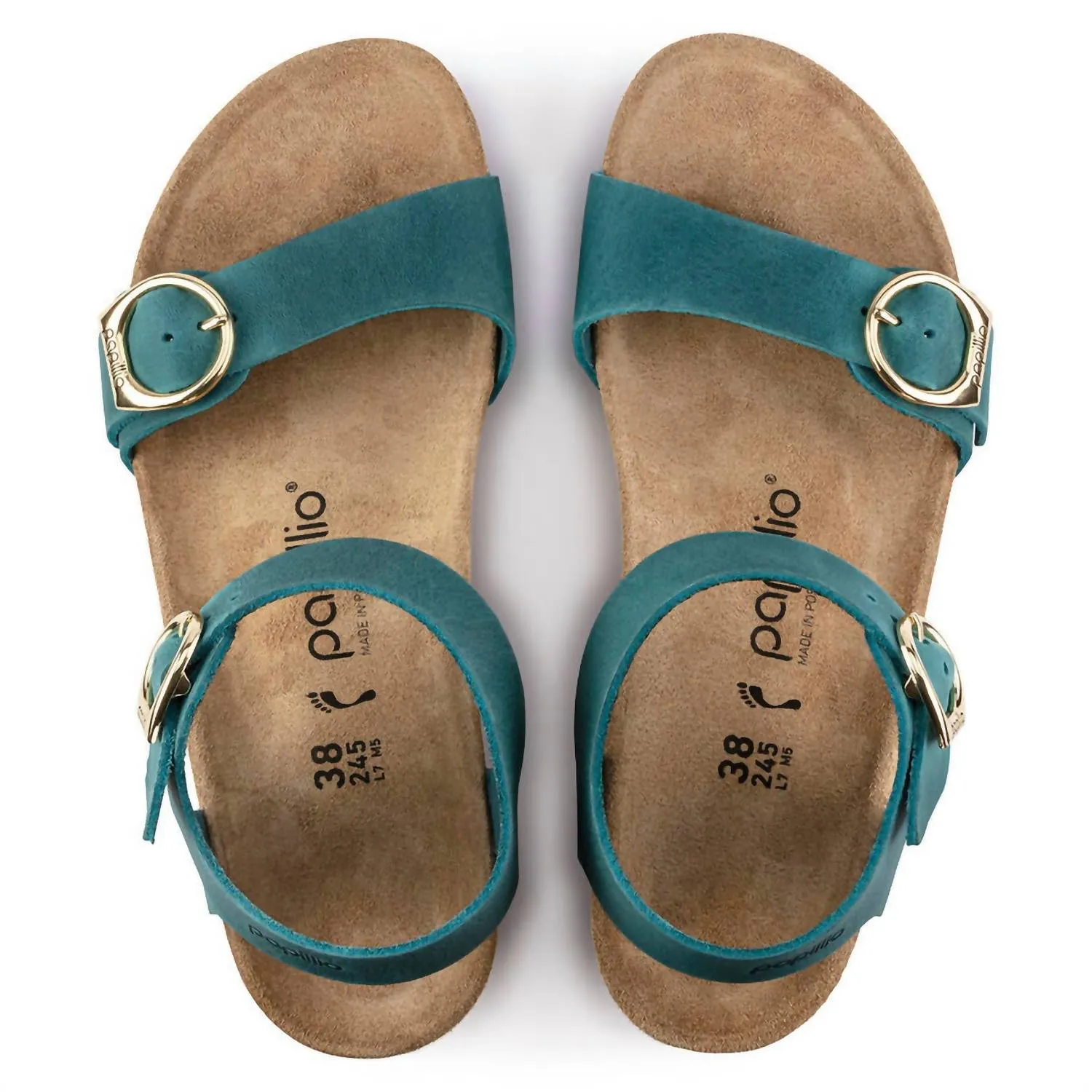 Soley Ring-Buckle Keil-Sandalette in Seegrün