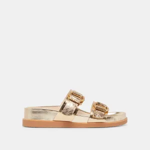 SOYA SANDALEN GOLD GESTRESSTES LEDER