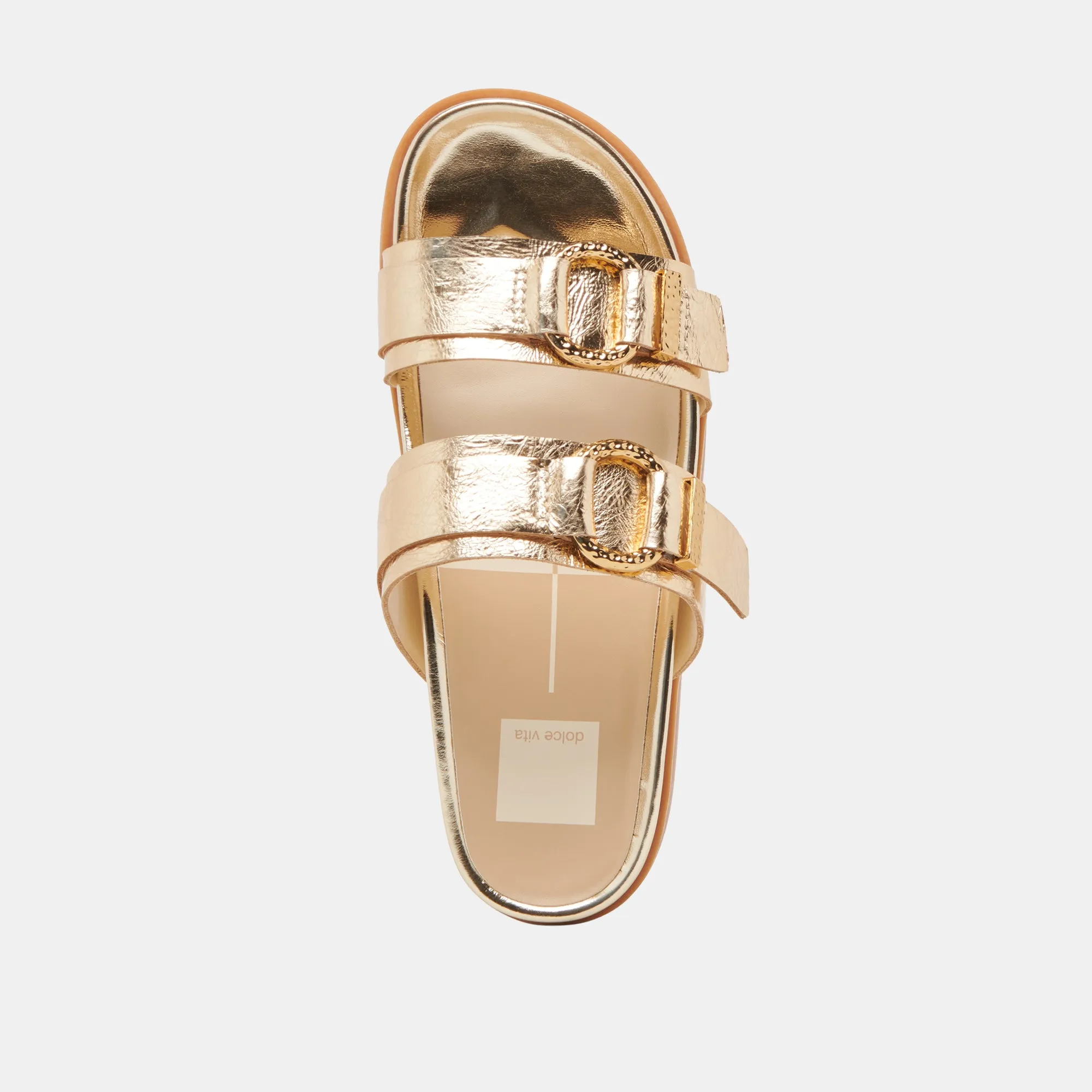 SOYA SANDALEN GOLD GESTRESSTES LEDER