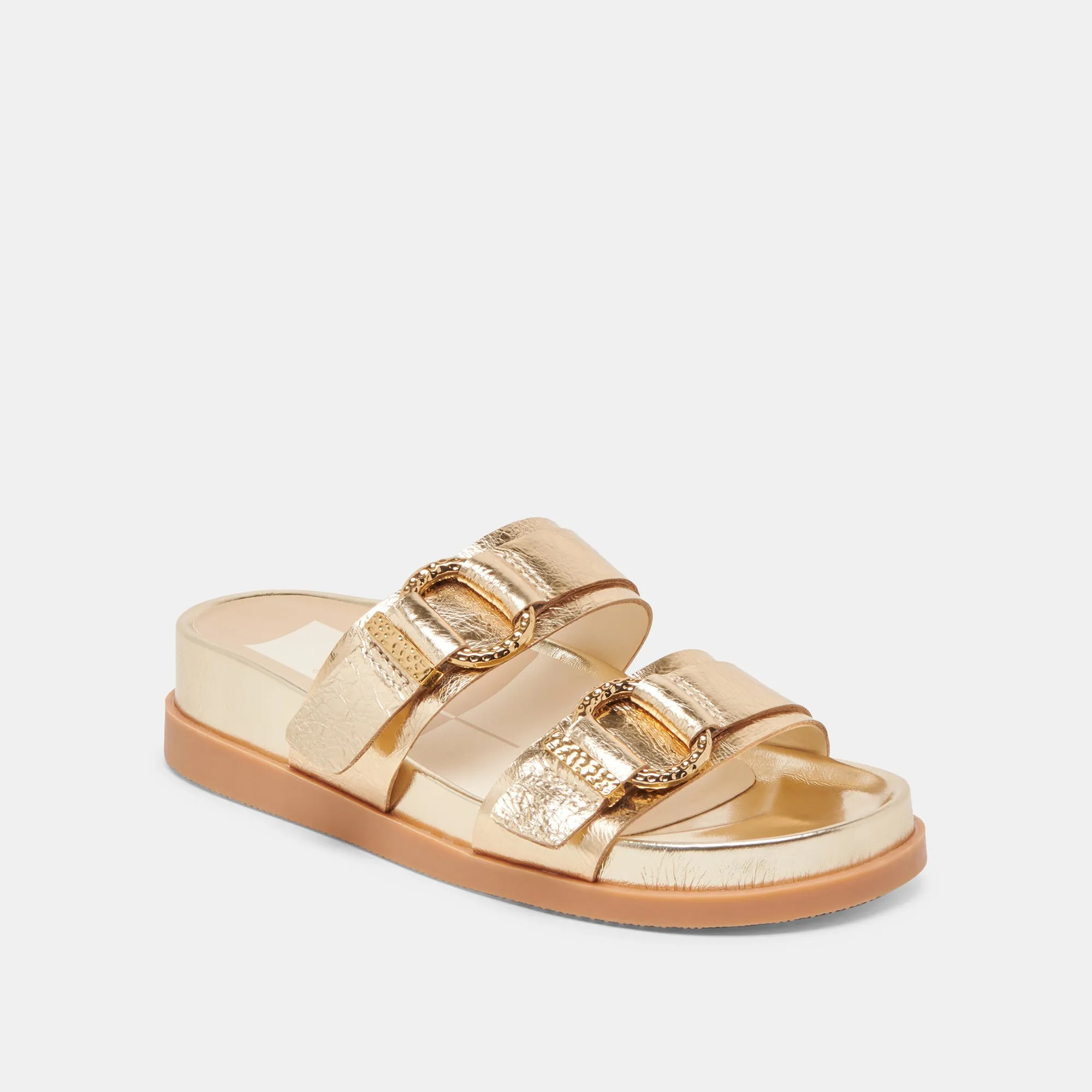 SOYA SANDALEN GOLD GESTRESSTES LEDER