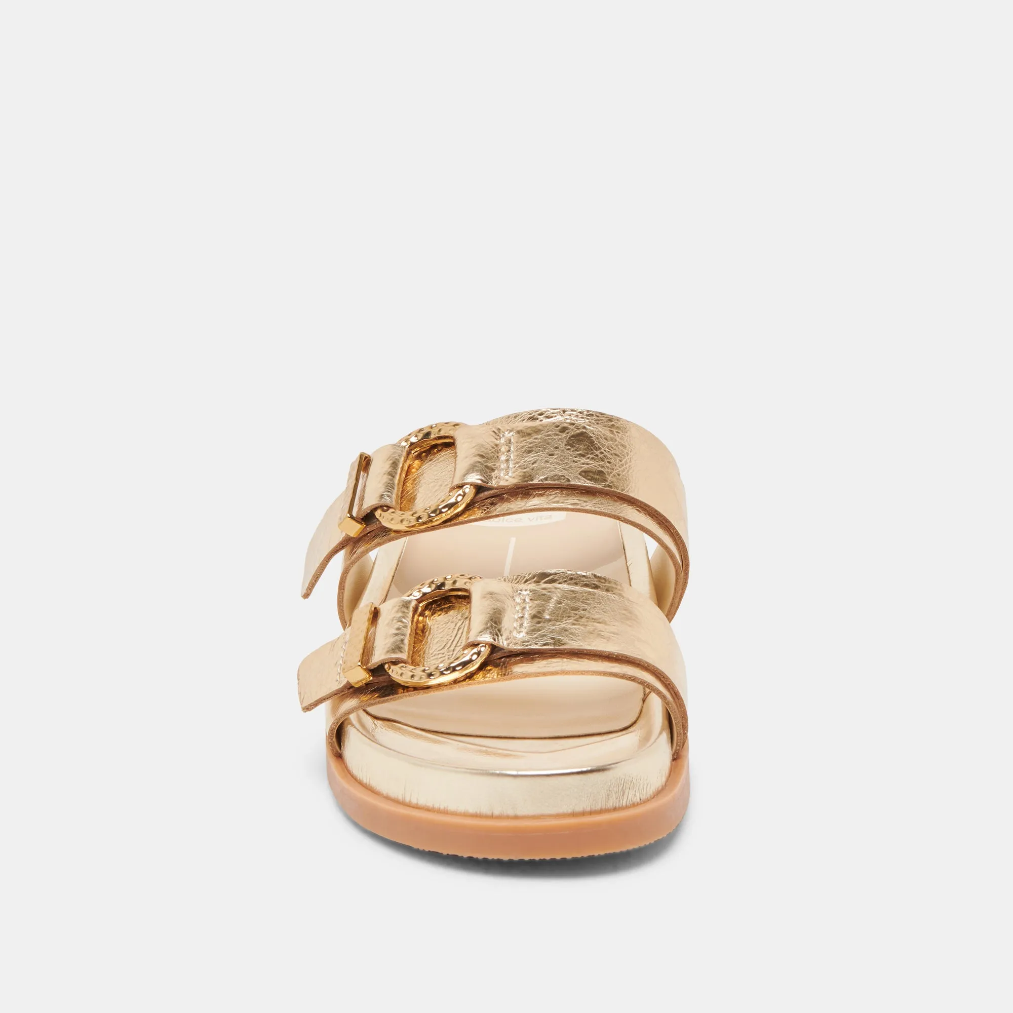 SOYA SANDALEN GOLD GESTRESSTES LEDER