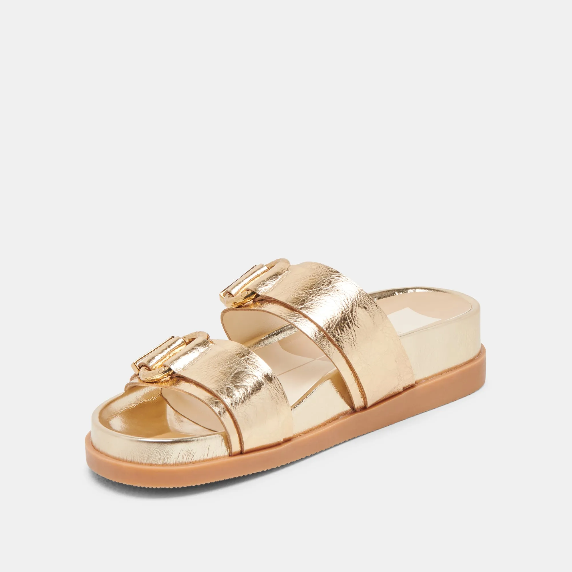 SOYA SANDALEN GOLD GESTRESSTES LEDER