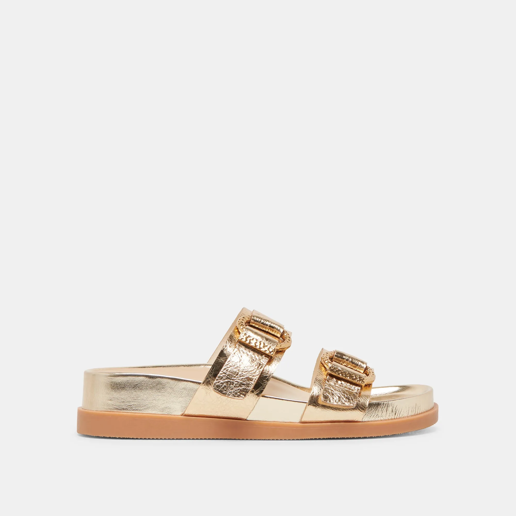SOYA SANDALEN GOLD GESTRESSTES LEDER