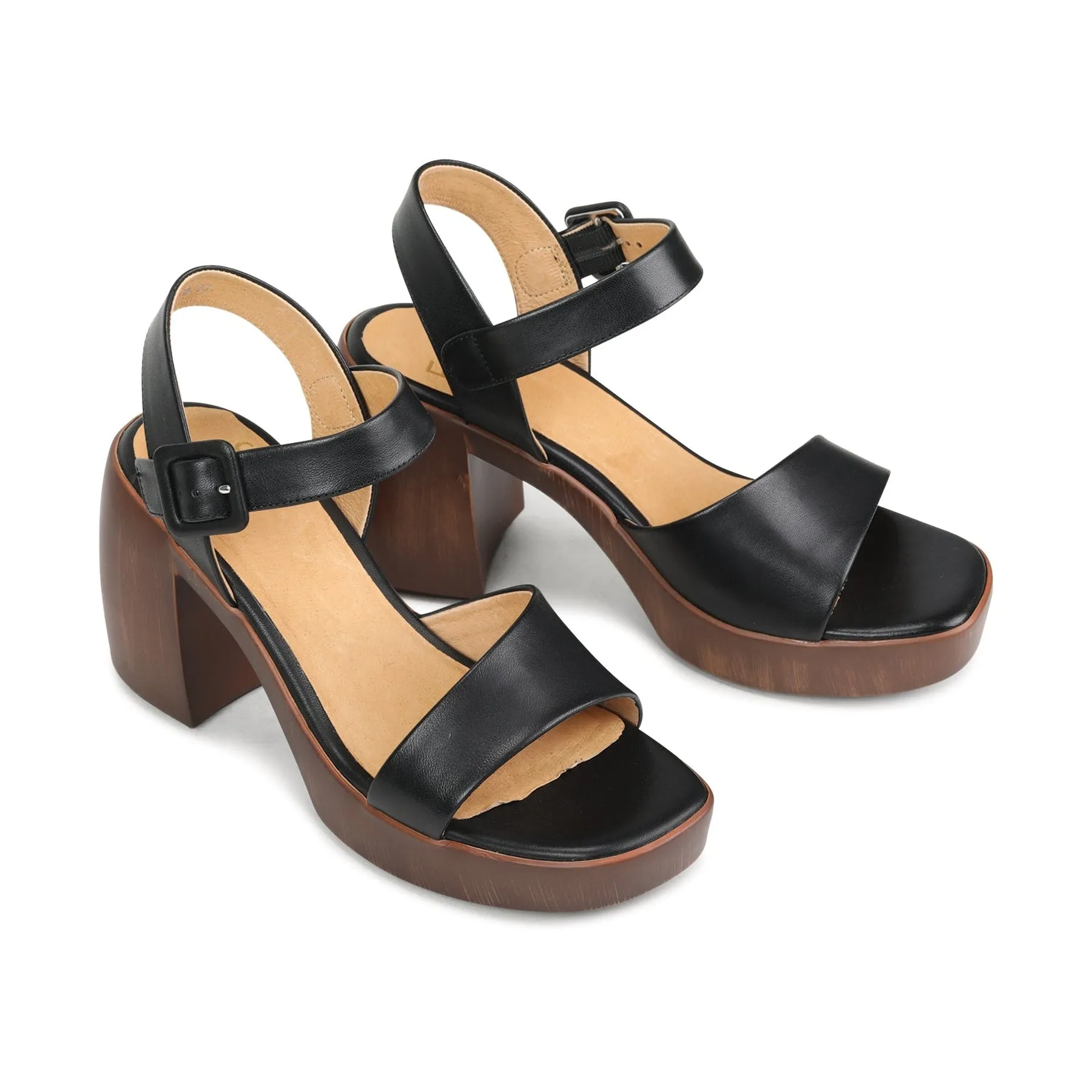 SPIGA LEDER BLOCKABSATZ SANDALEN
