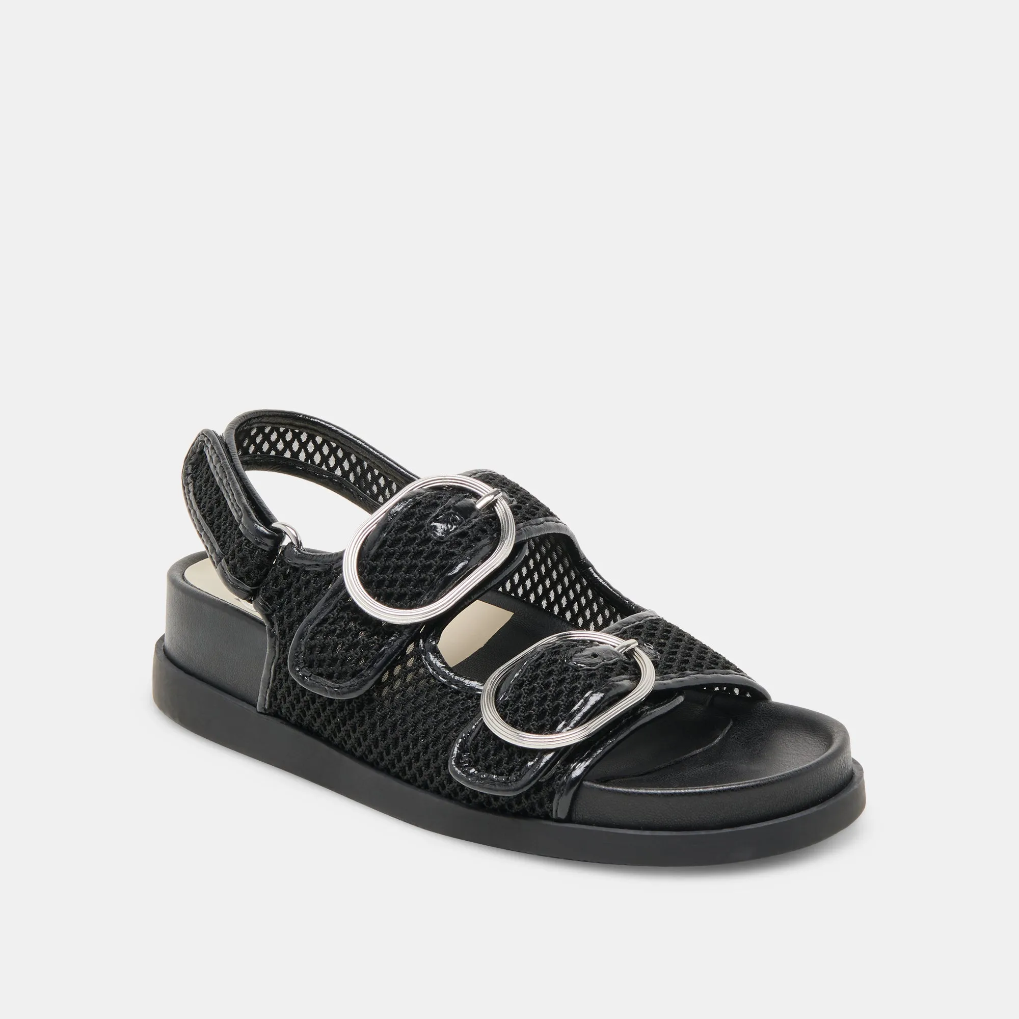 STARLA MESH SANDALETTEN SCHWARZ GEWEBTES MESH