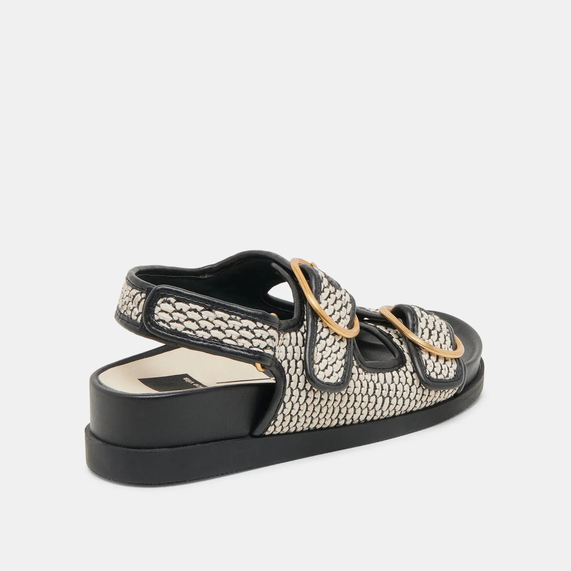 STARLA SANDALETTEN SCHWARZ NATURRAFFIA