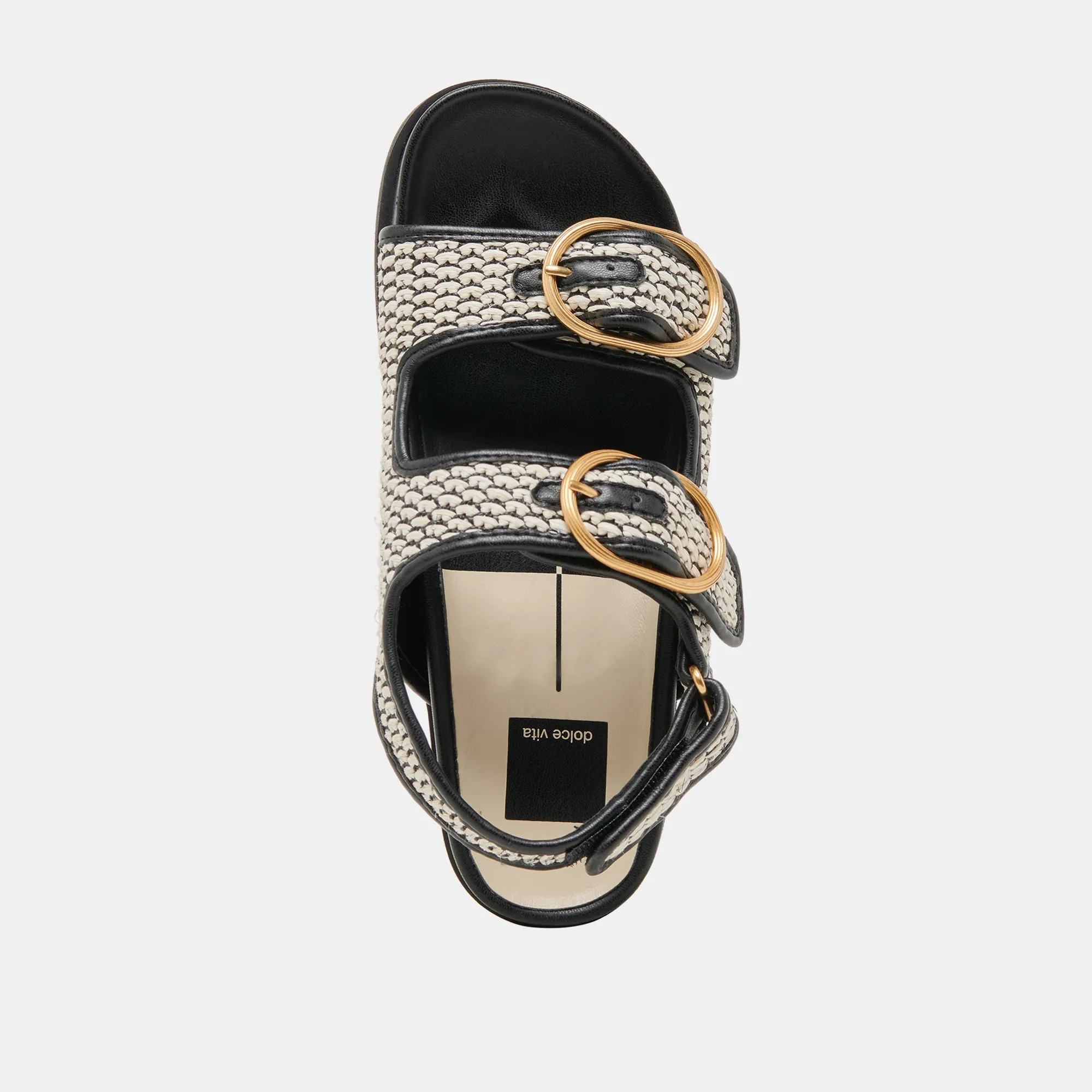 STARLA SANDALETTEN SCHWARZ NATURRAFFIA