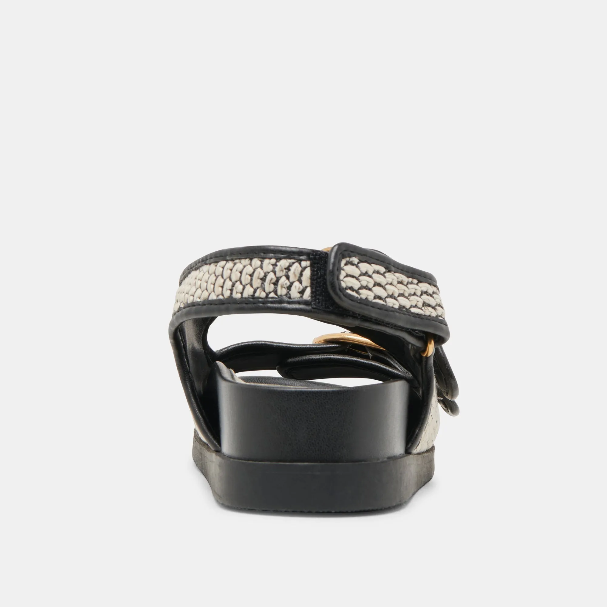 STARLA SANDALETTEN SCHWARZ NATURRAFFIA