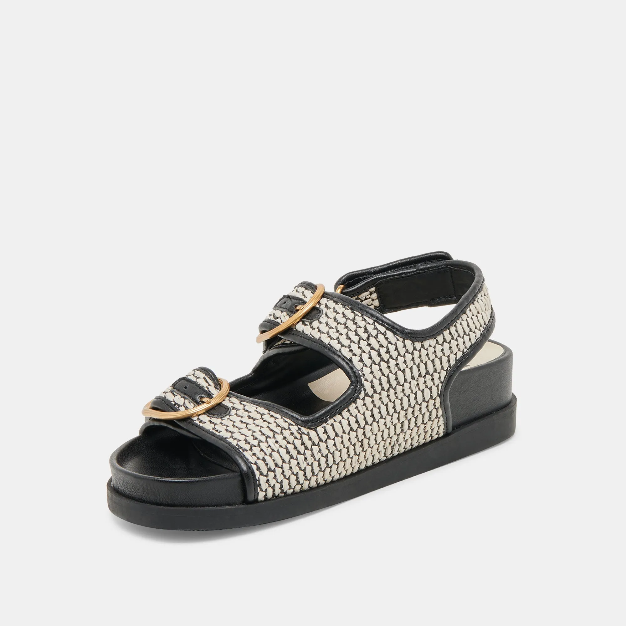 STARLA SANDALETTEN SCHWARZ NATURRAFFIA