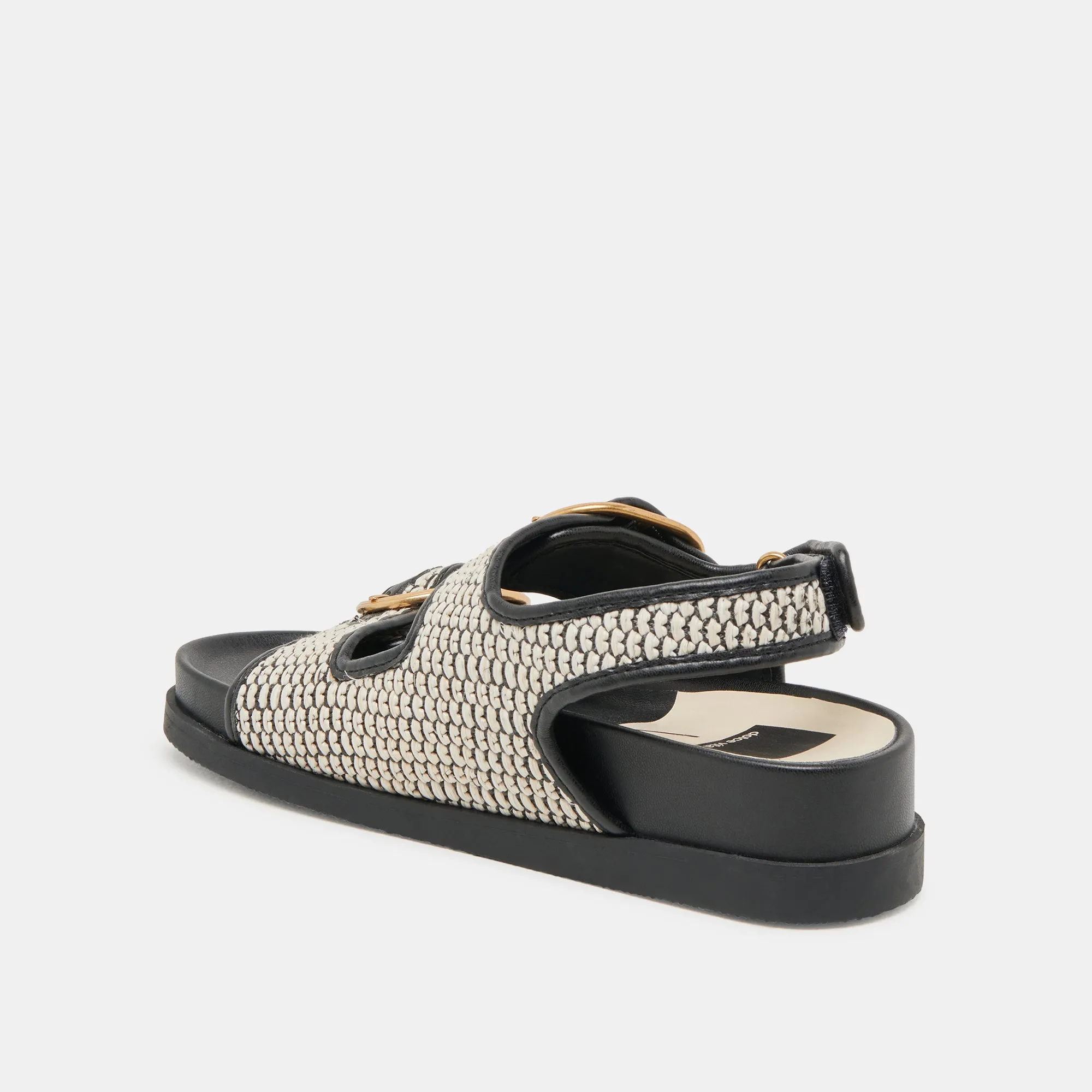 STARLA SANDALETTEN SCHWARZ NATURRAFFIA