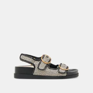 STARLA SANDALETTEN SCHWARZ NATURRAFFIA