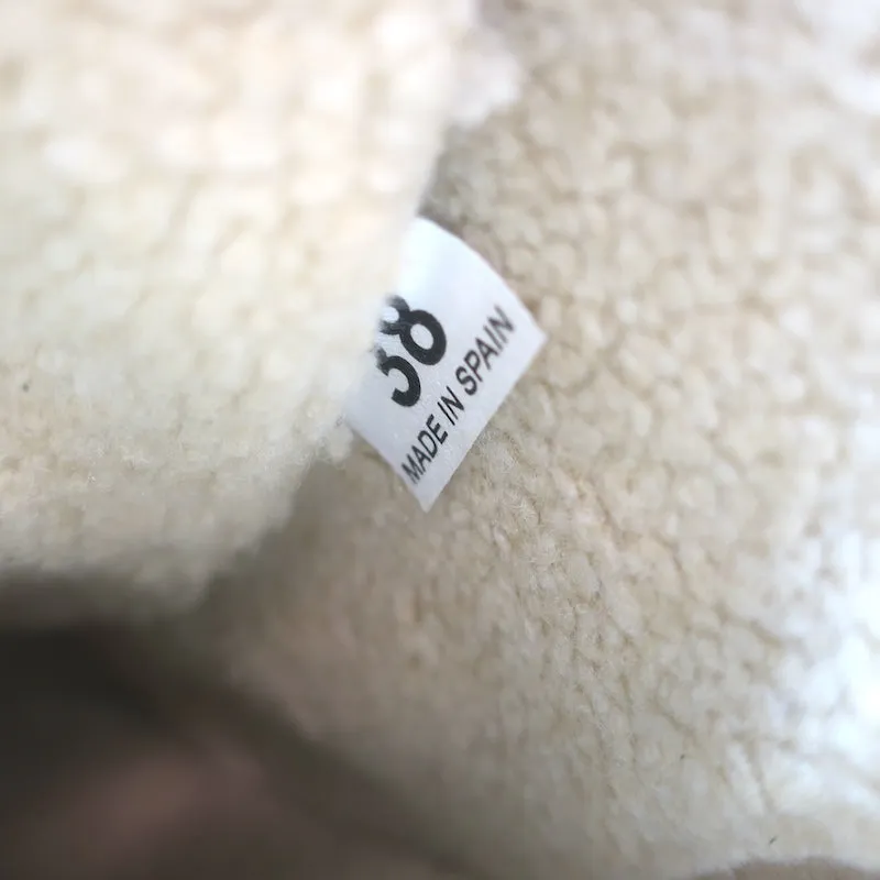 Stella McCartney Kunstpelz Schnür Keilabsatz Stiefeletten Schwarz Größe 38 NEU