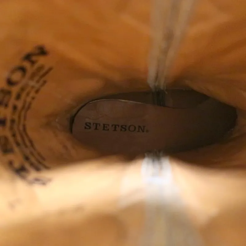 Stetson Cowboy-Stiefel Braun Ausschnitt Leder & Spitze Größe 7 NEU
