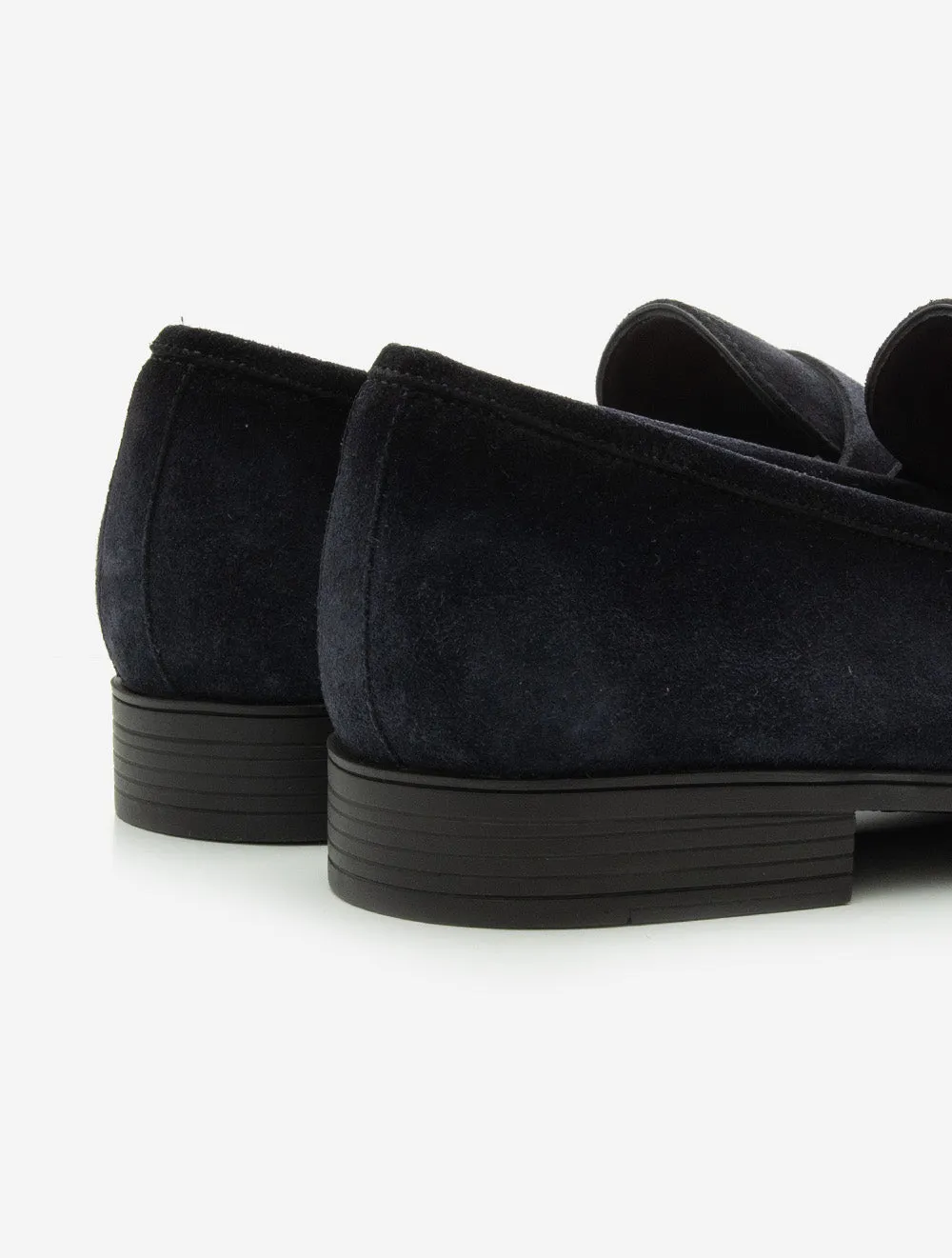 Suede Penny Loafer Marineblau