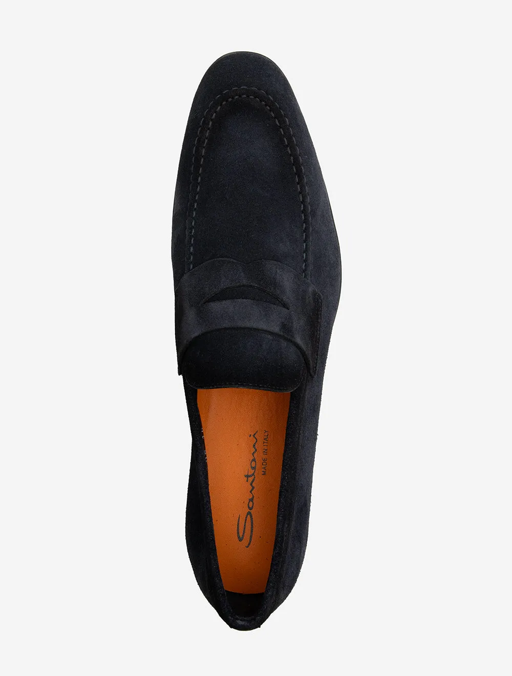 Suede Penny Loafer Marineblau