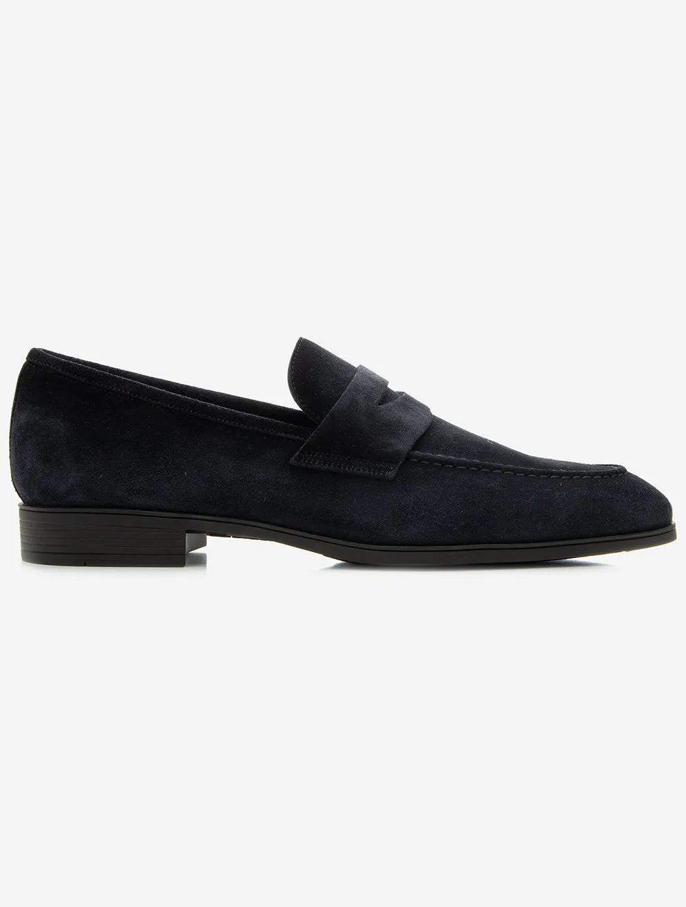 Suede Penny Loafer Marineblau