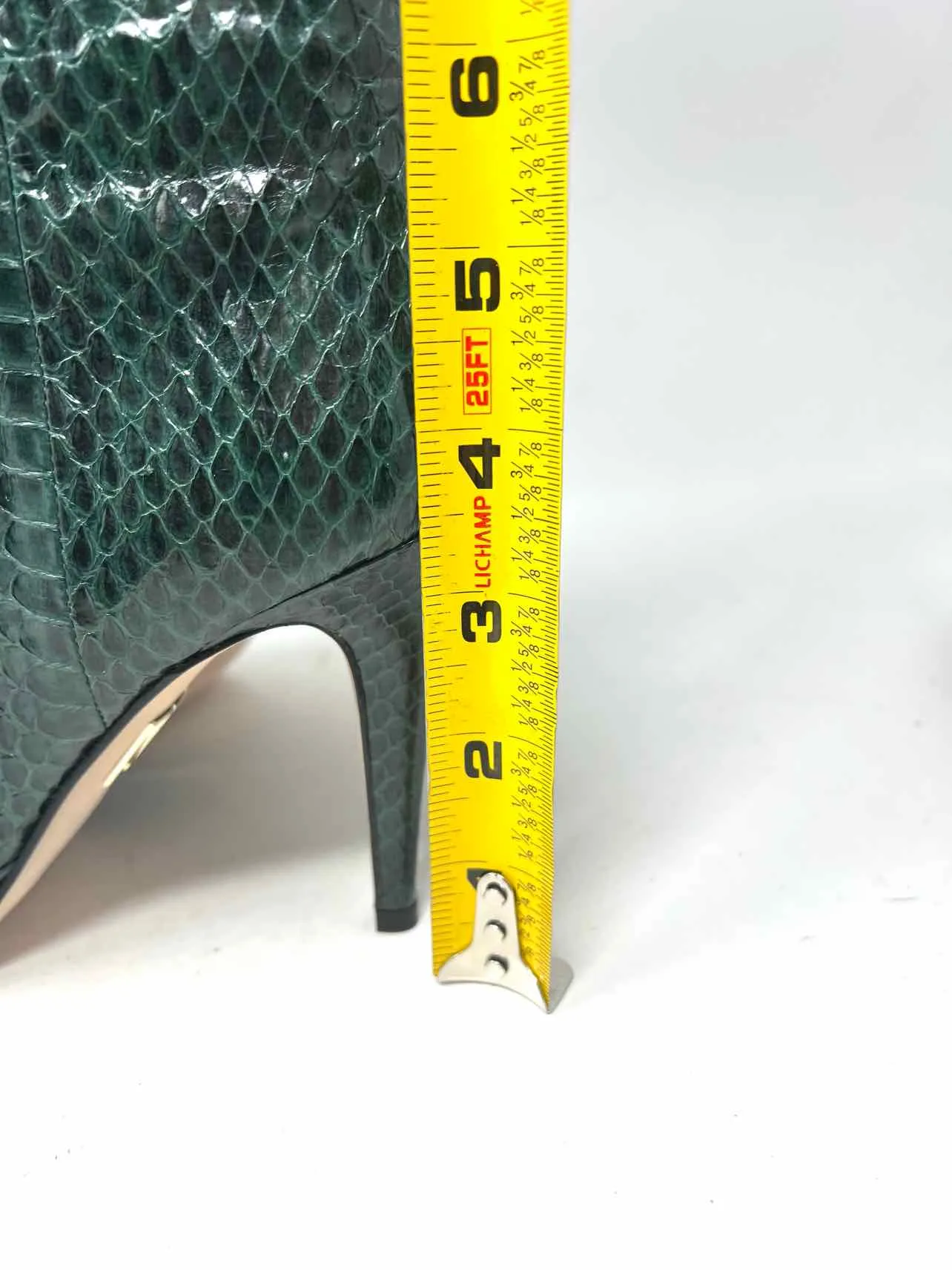 Tamara Mellon Größe 6 Grün/Schwarz Schlangenleder-Designerstiefel MIT STAUBEUTEL
