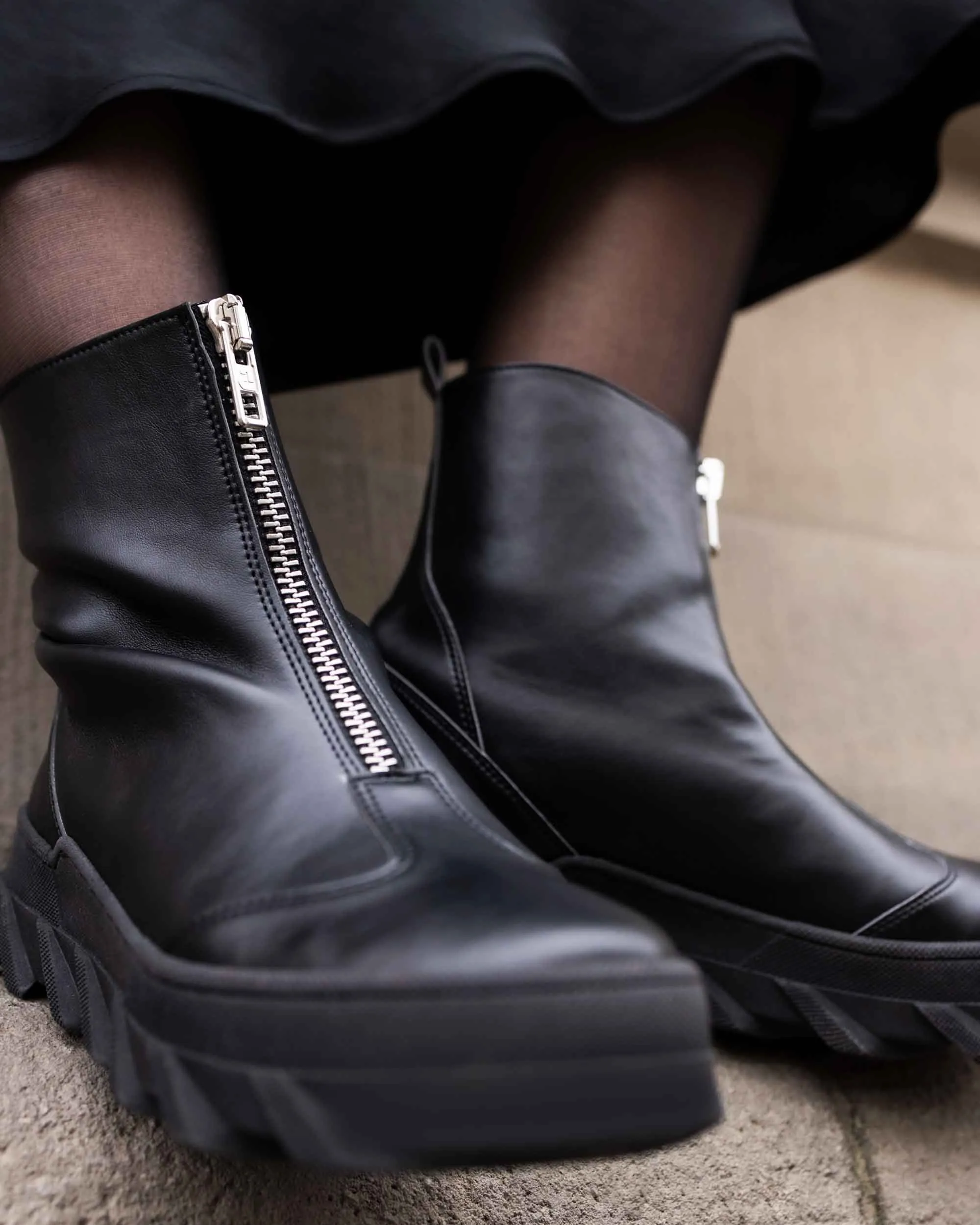 Tiger Damen Stiefel aus veganem Maisleder | Schwarz