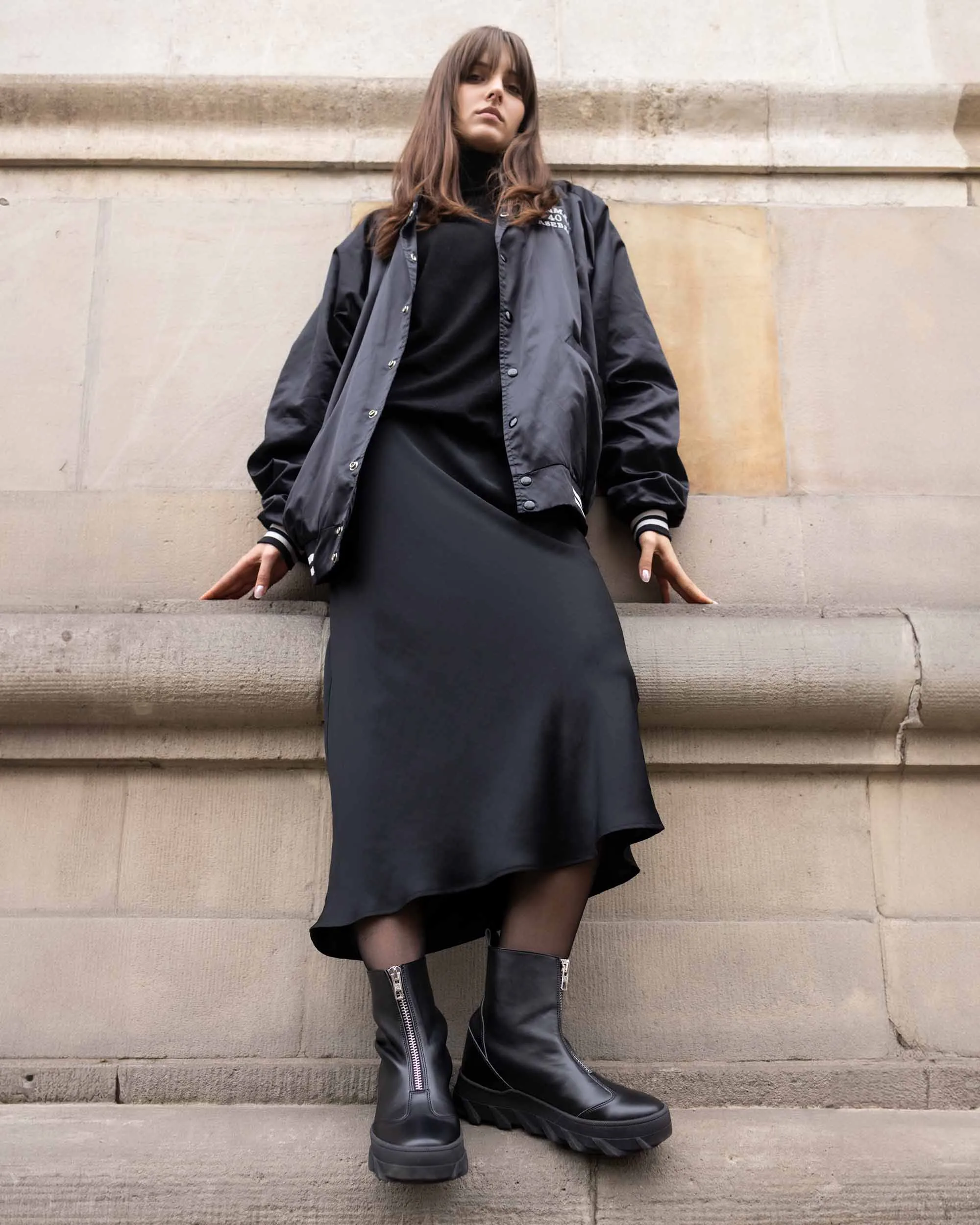 Tiger Damen Stiefel aus veganem Maisleder | Schwarz