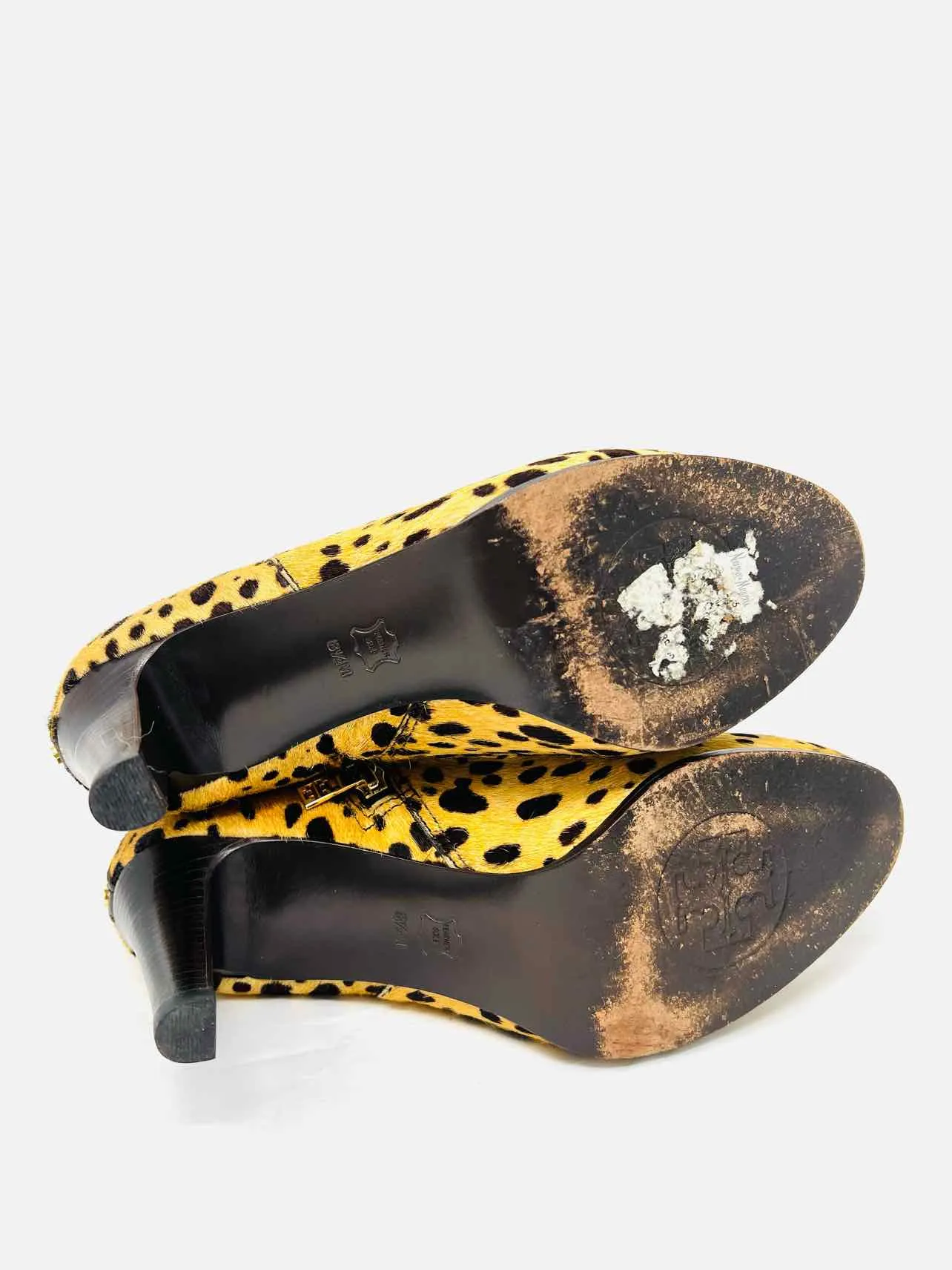 Tory Burch Größe 8,5 Hellbraun/Braun Animal Print Kuhhaar MIT KARTON!!! Knöchelstiefel