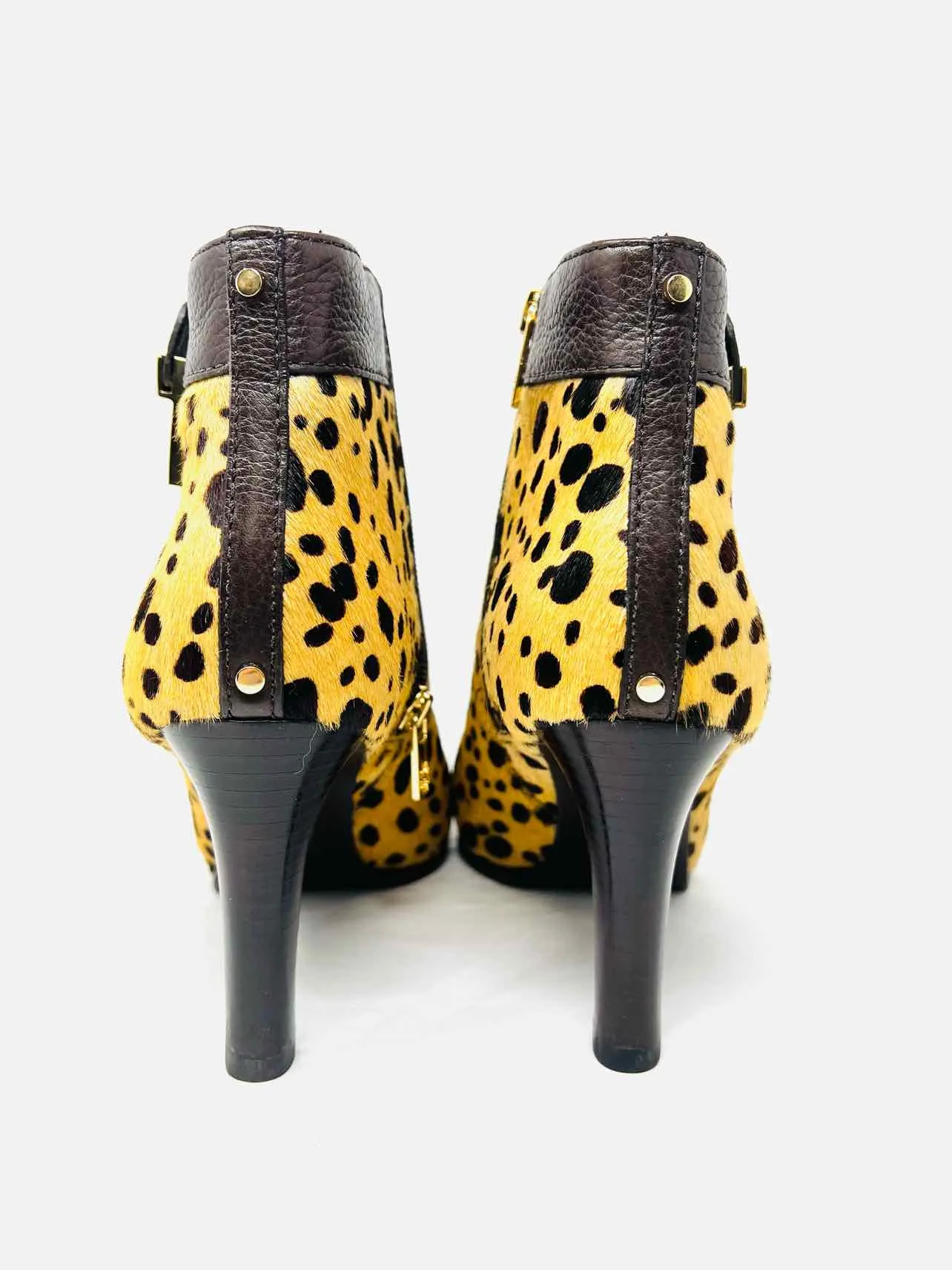 Tory Burch Größe 8,5 Hellbraun/Braun Animal Print Kuhhaar MIT KARTON!!! Knöchelstiefel