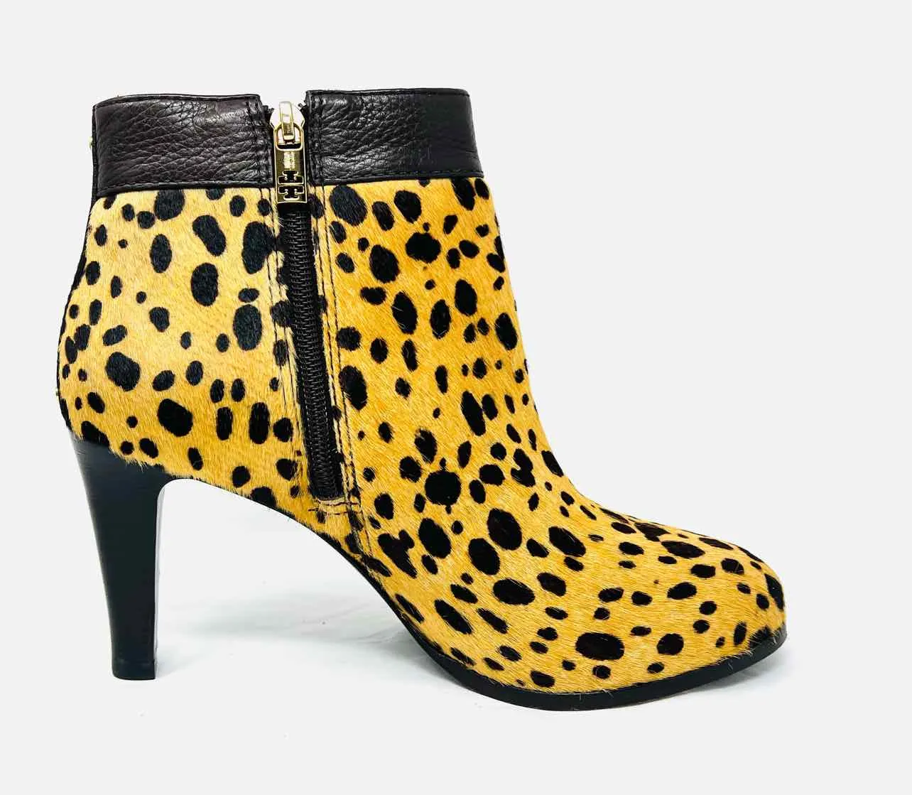 Tory Burch Größe 8,5 Hellbraun/Braun Animal Print Kuhhaar MIT KARTON!!! Knöchelstiefel