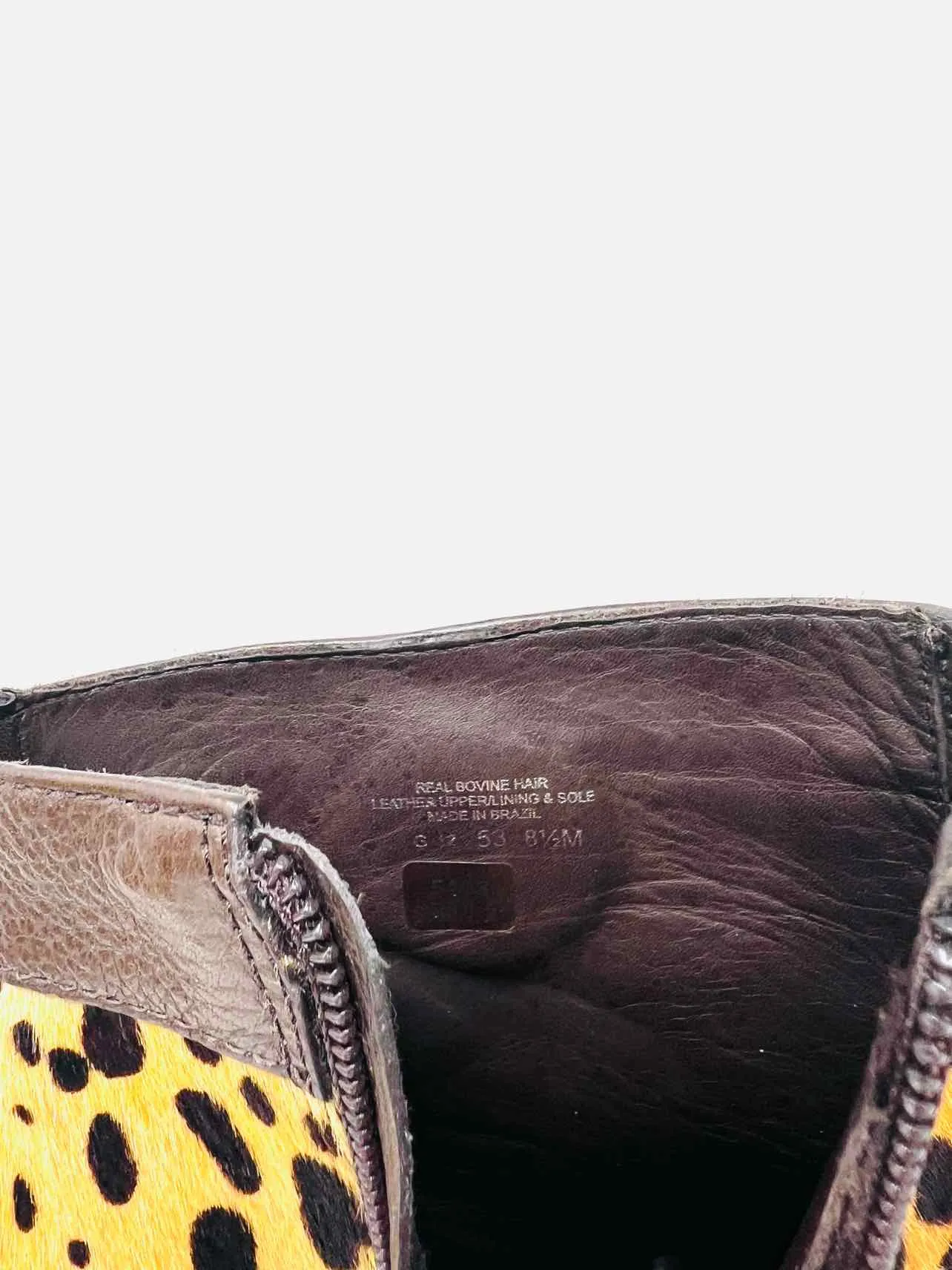 Tory Burch Größe 8,5 Hellbraun/Braun Animal Print Kuhhaar MIT KARTON!!! Knöchelstiefel