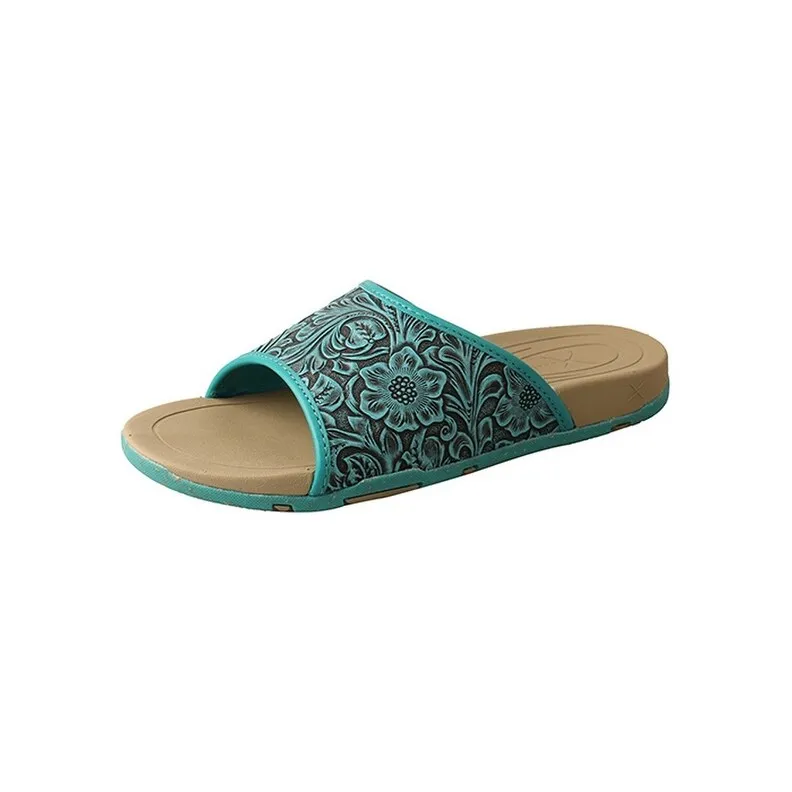 Twisted X Bequeme Schuhe Damen Leder Slip On Dunkles Petrol WSD0036