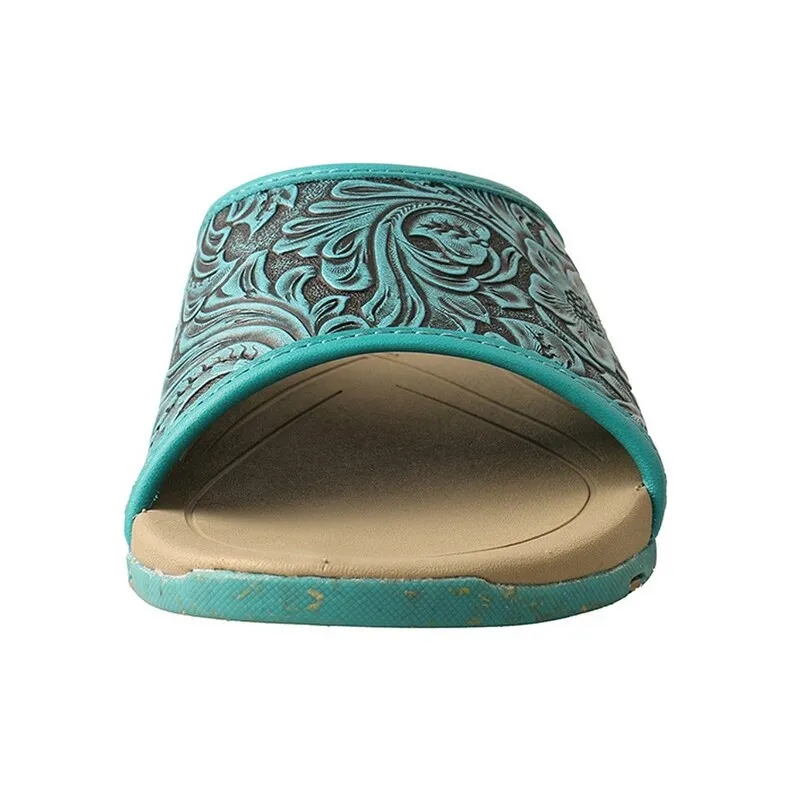 Twisted X Bequeme Schuhe Damen Leder Slip On Dunkles Petrol WSD0036