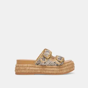 WANIKA SANDALEN SCHWARZ WEIß GEPRÄGTES LEDER
