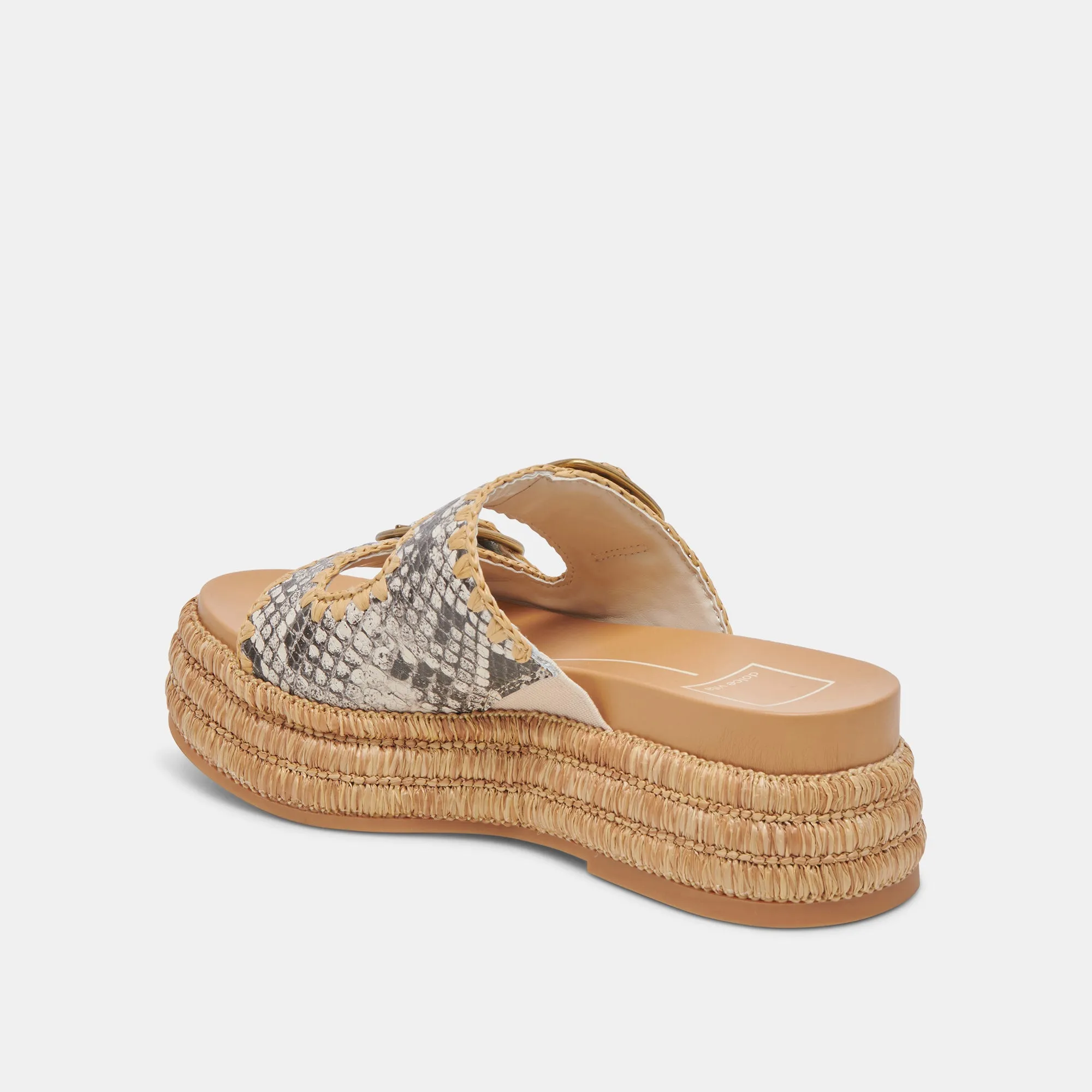 WANIKA SANDALEN SCHWARZ WEIß GEPRÄGTES LEDER