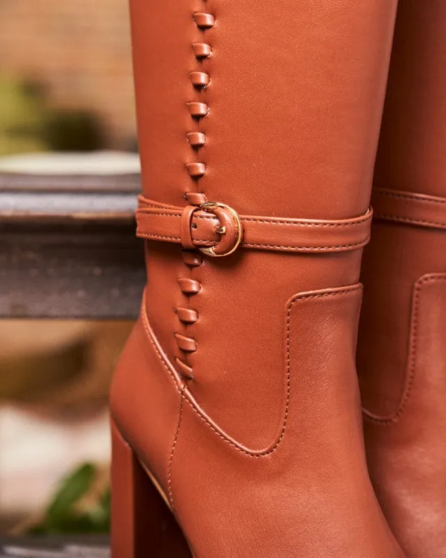 Westminster Vegane Leder-Kniestiefel | Kamel