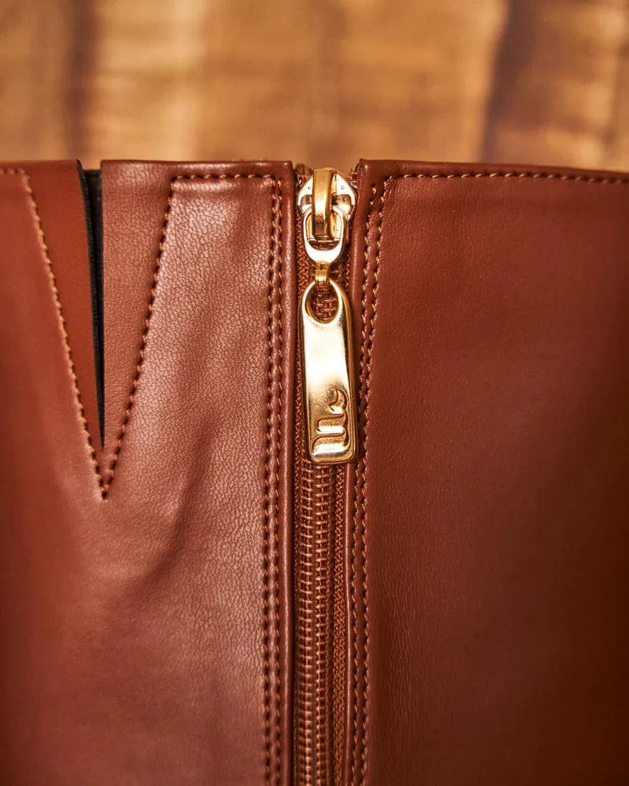Westminster Vegane Leder-Kniestiefel | Kamel