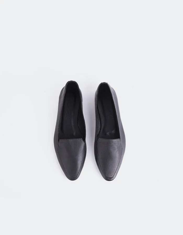 Winkle Schwarzes Leder