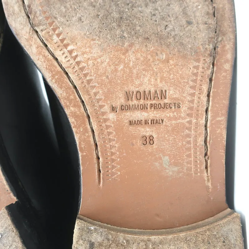 Chelsea-Stiefel von Common Projects in schwarzem Leder, Größe 38, flache Knöchelstiefel für Damen