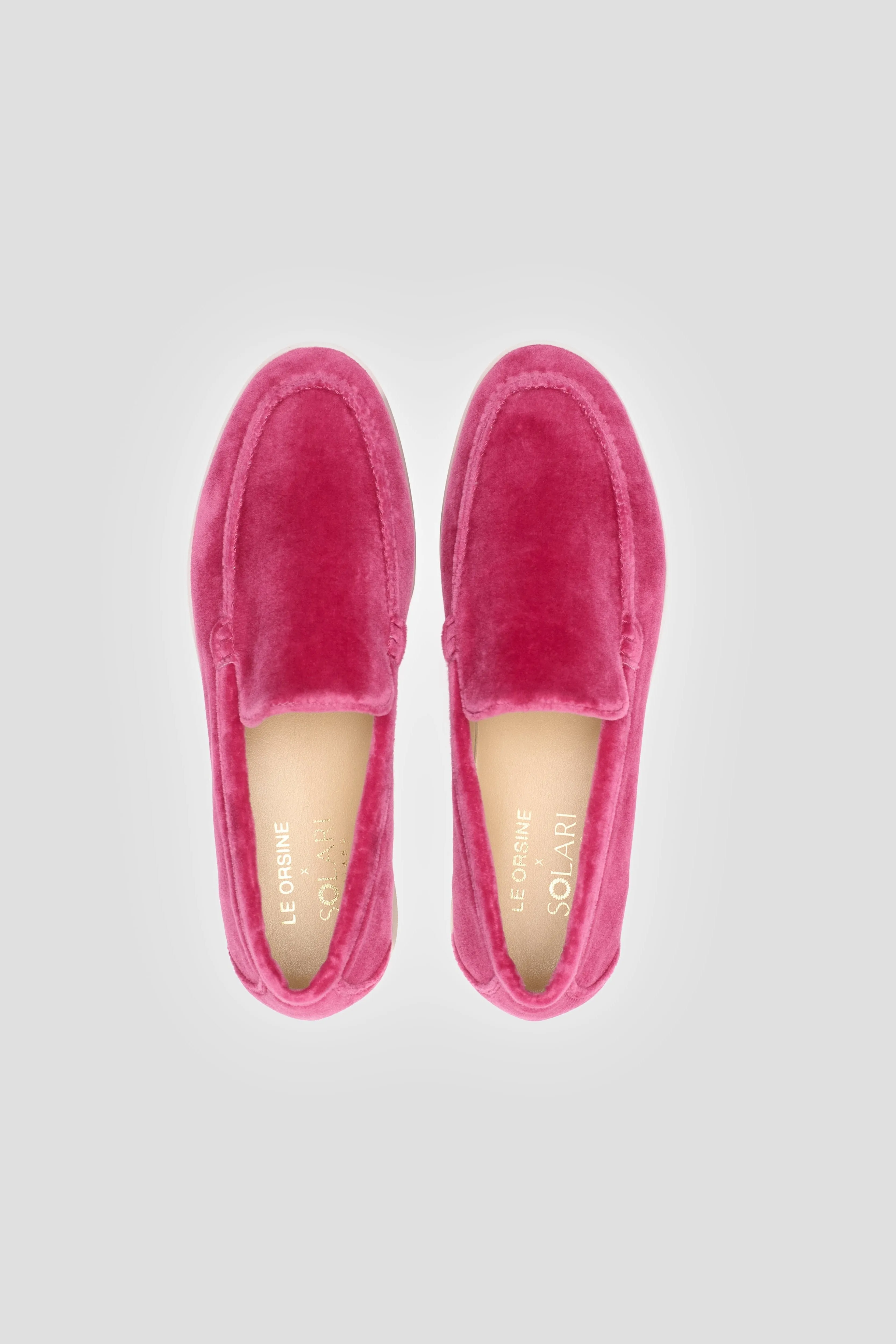 Damen Samt-Vegan-Loafer | Rosa