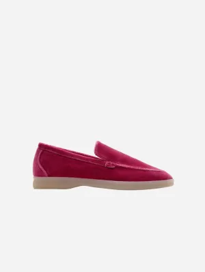 Damen Samt-Vegan-Loafer | Rosa