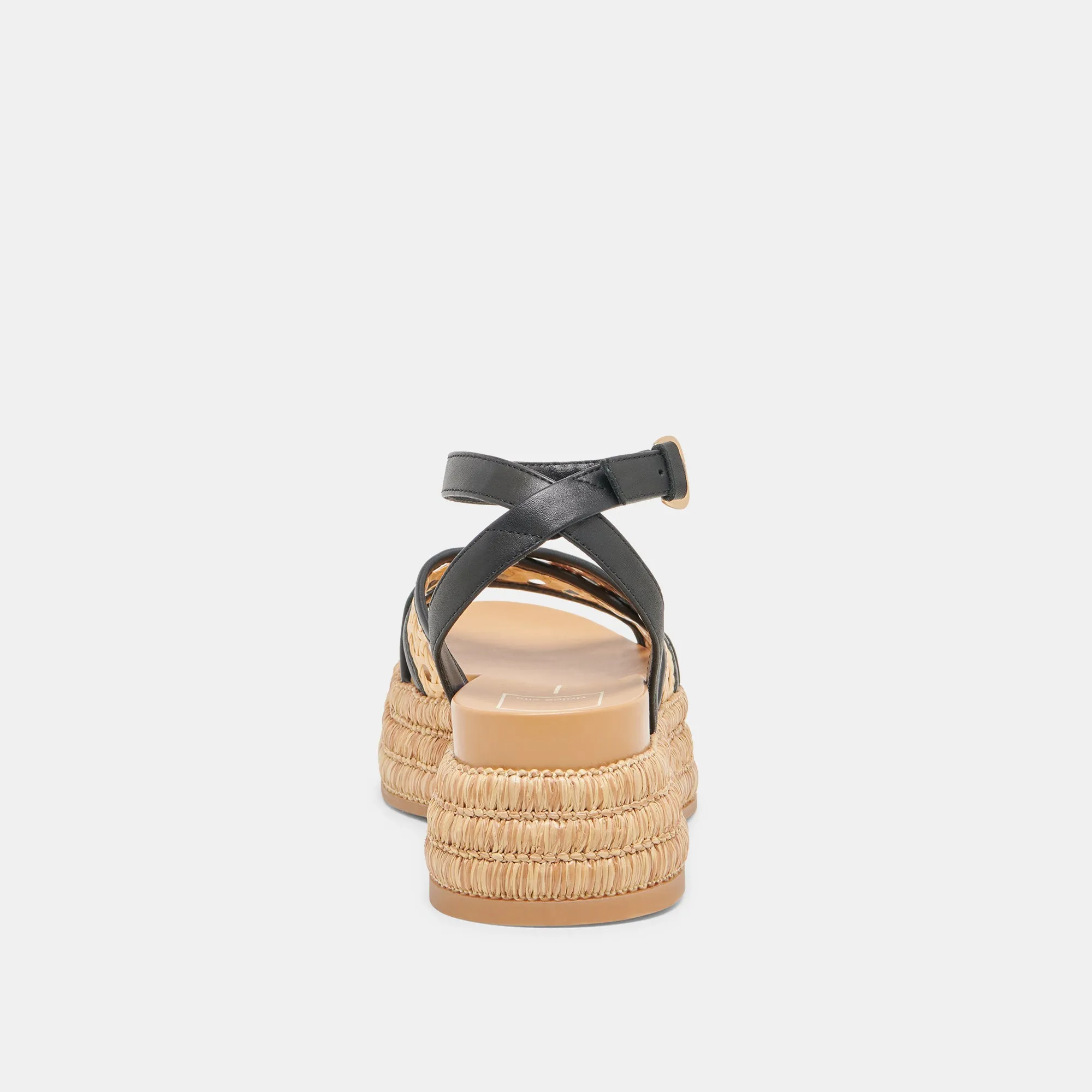 WRILEY SANDALETTEN SCHWARZ GEFLOCHTENE RAFFIA
