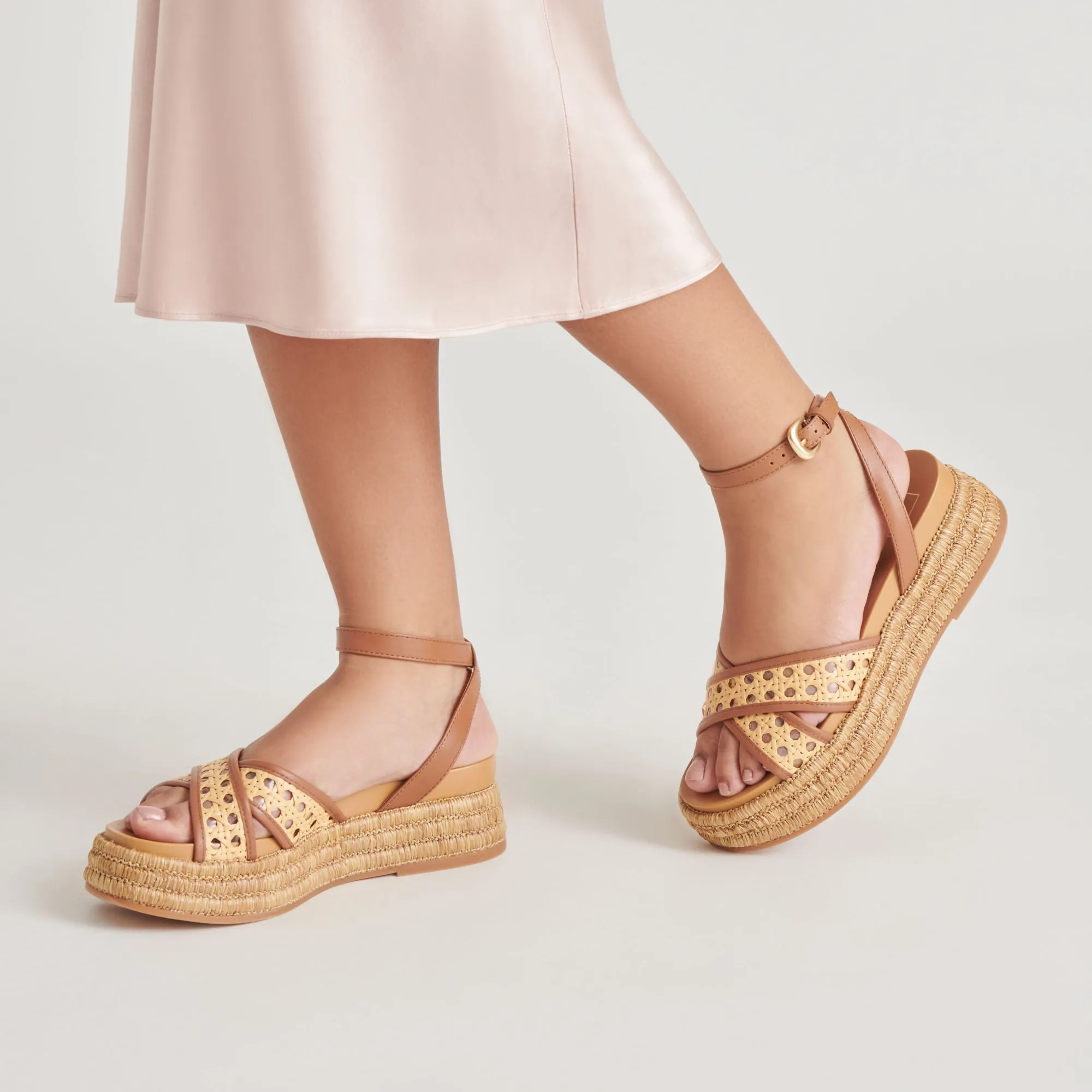 WRILEY SANDALEN SATTEL GEFLOCHTEN RAFFIA