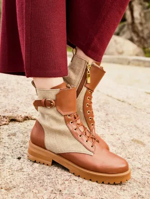 York Recycelte Getreide-Leder Vegane Stiefel | Kamel