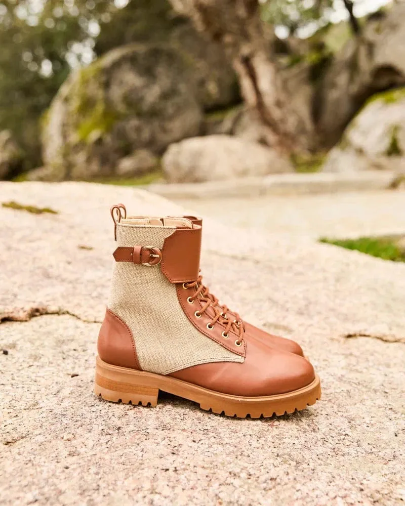 York Recycelte Getreide-Leder Vegane Stiefel | Kamel